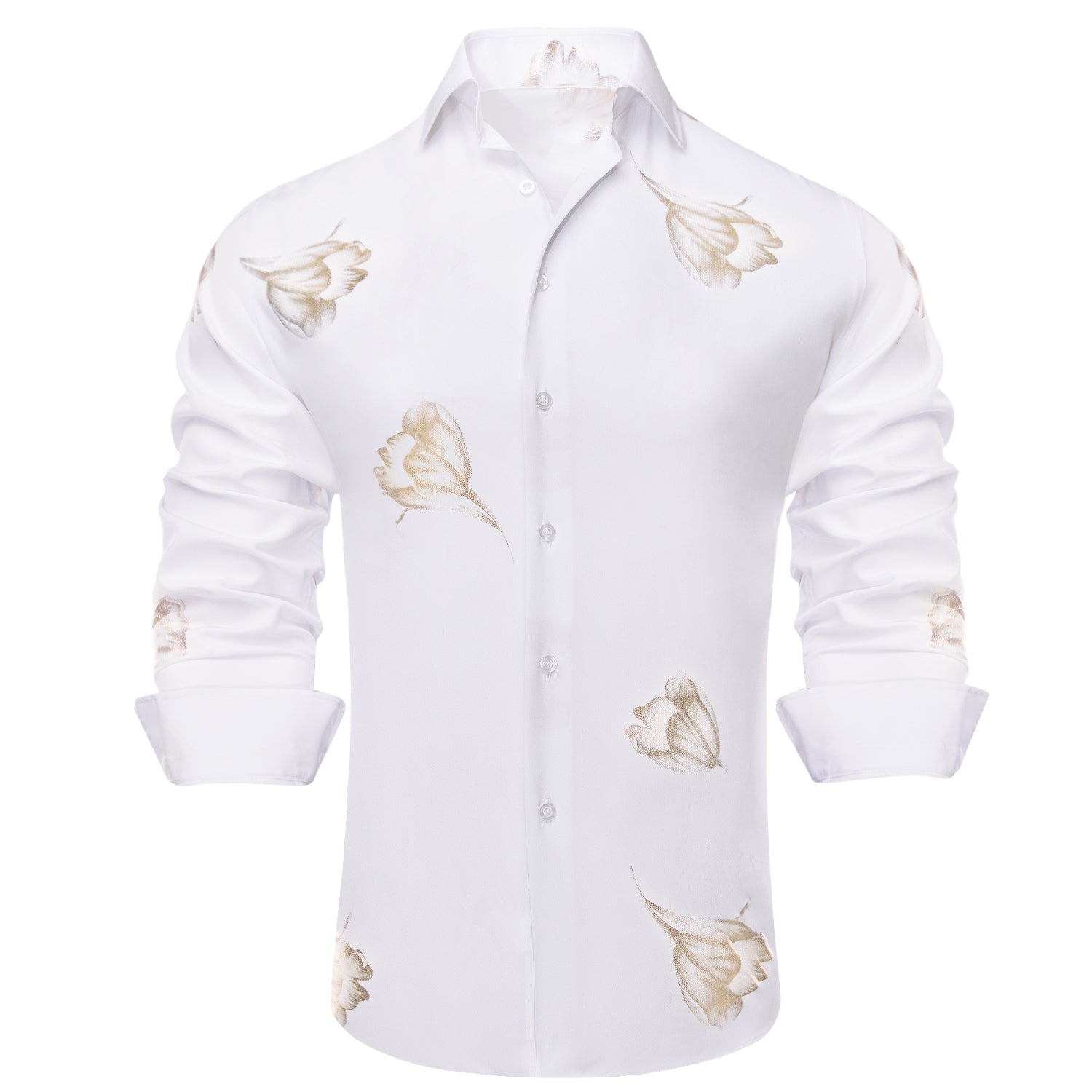 White and gold shirt hotsell for men