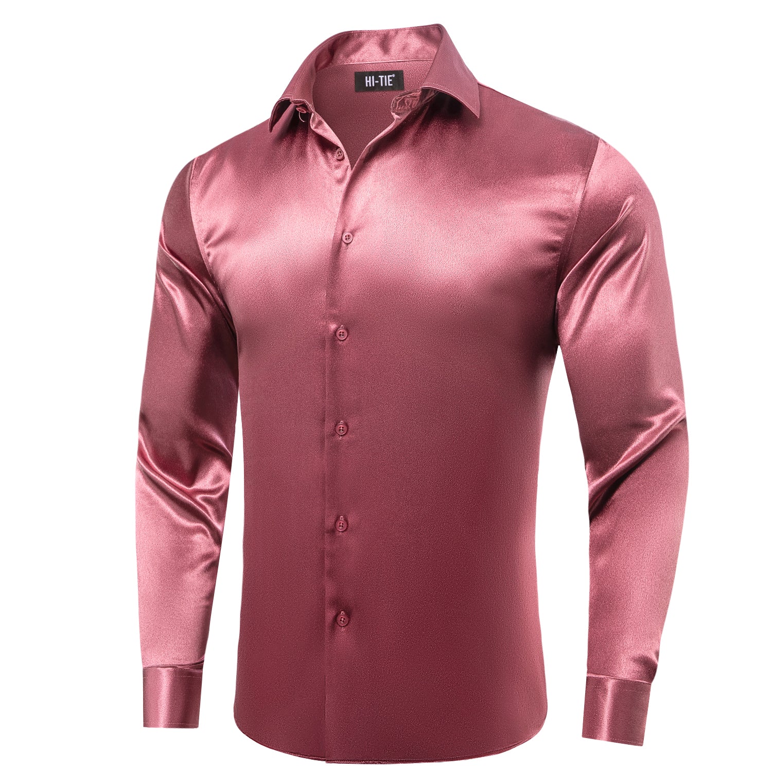 Pink silk 2024 shirt mens