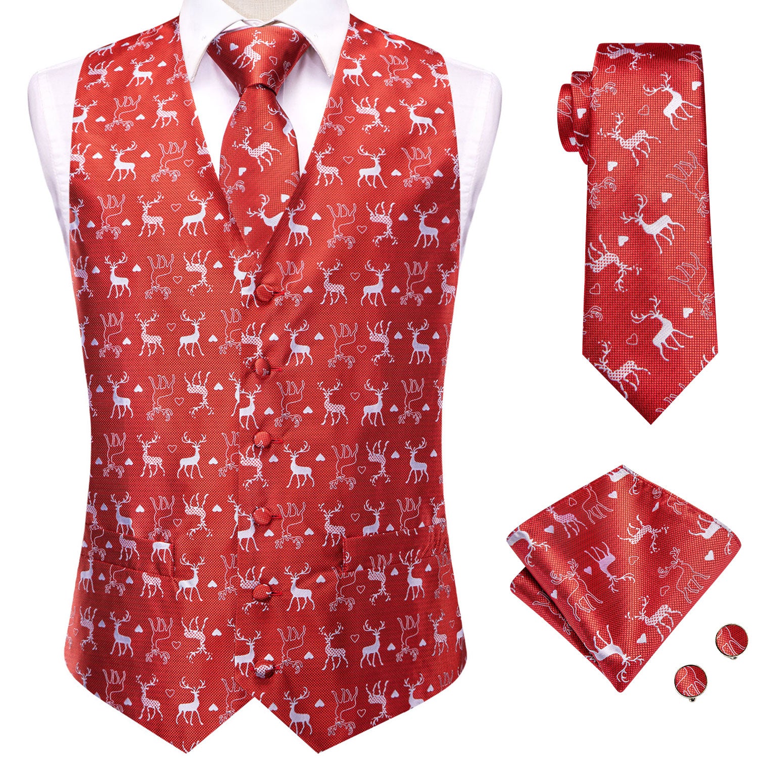 Mens red christmas on sale vest