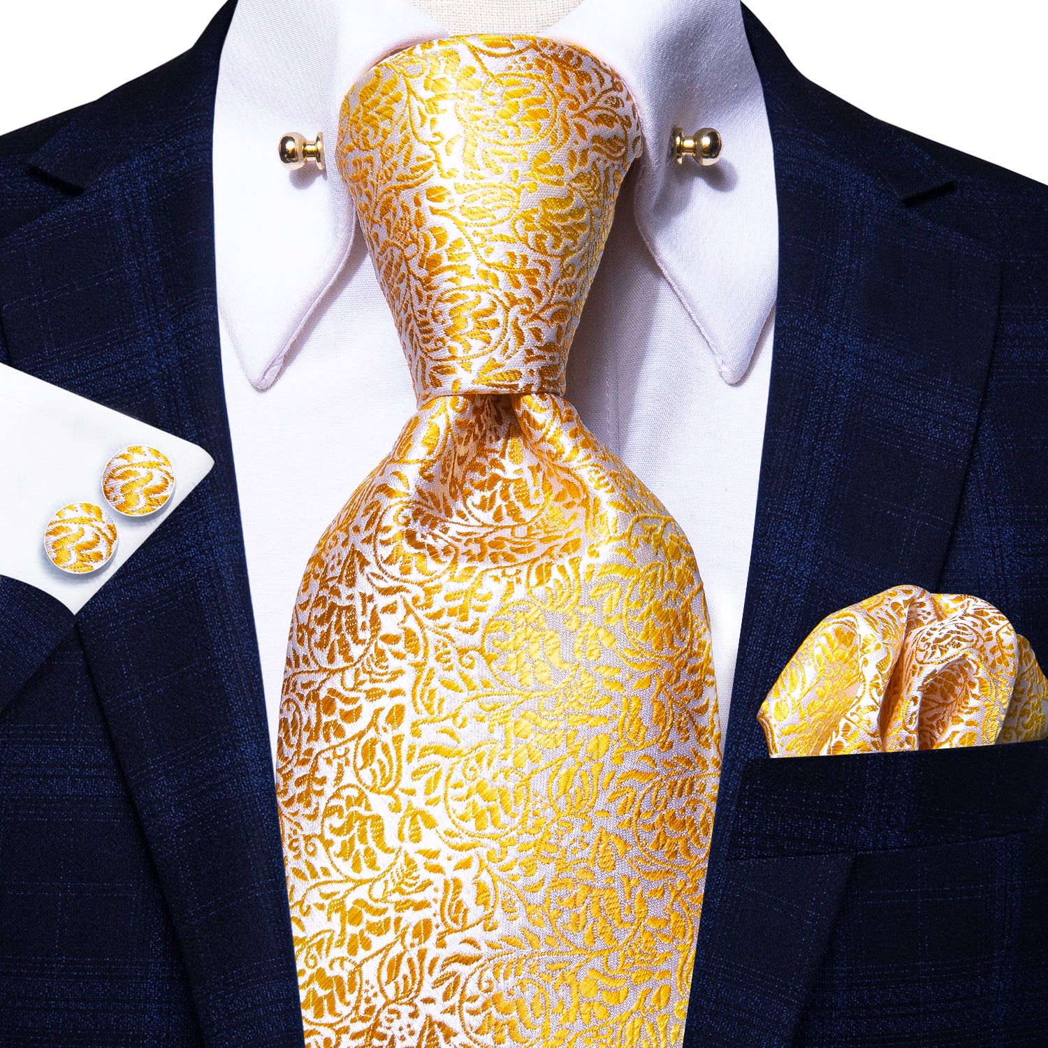 Alpha newest Gold Silk Tie Set