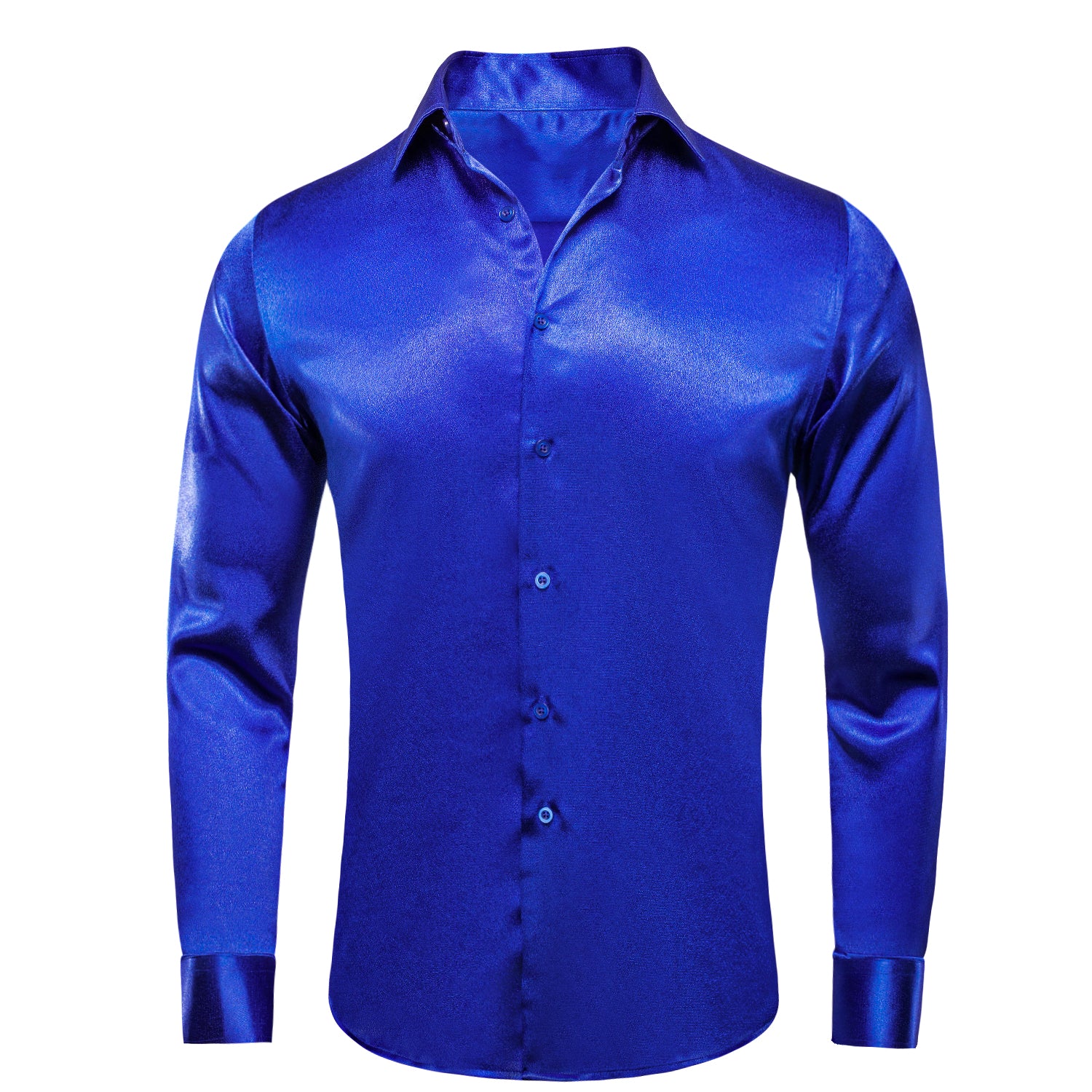 Royal blue satin dress shirt on sale