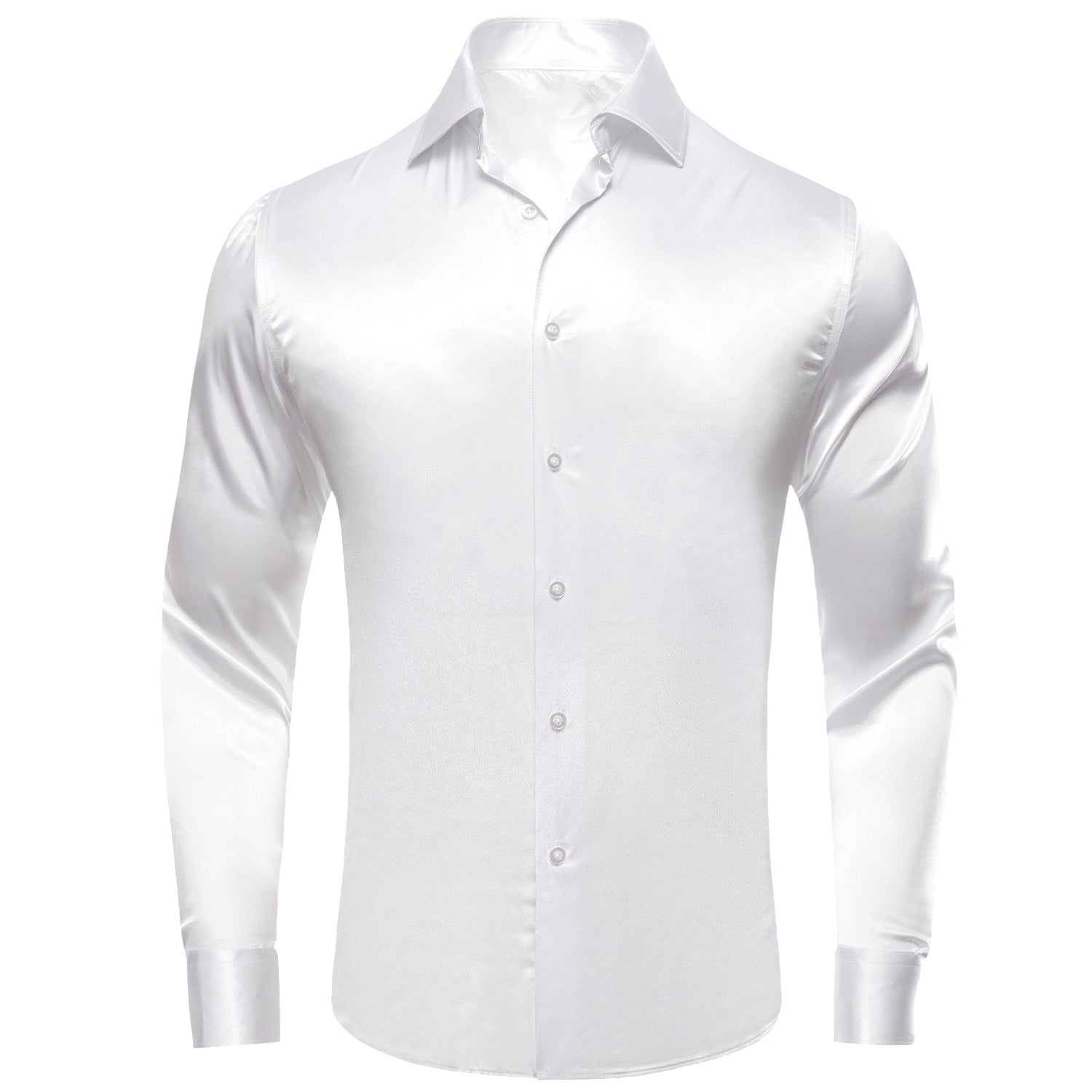 Satin white cheap dress shirt