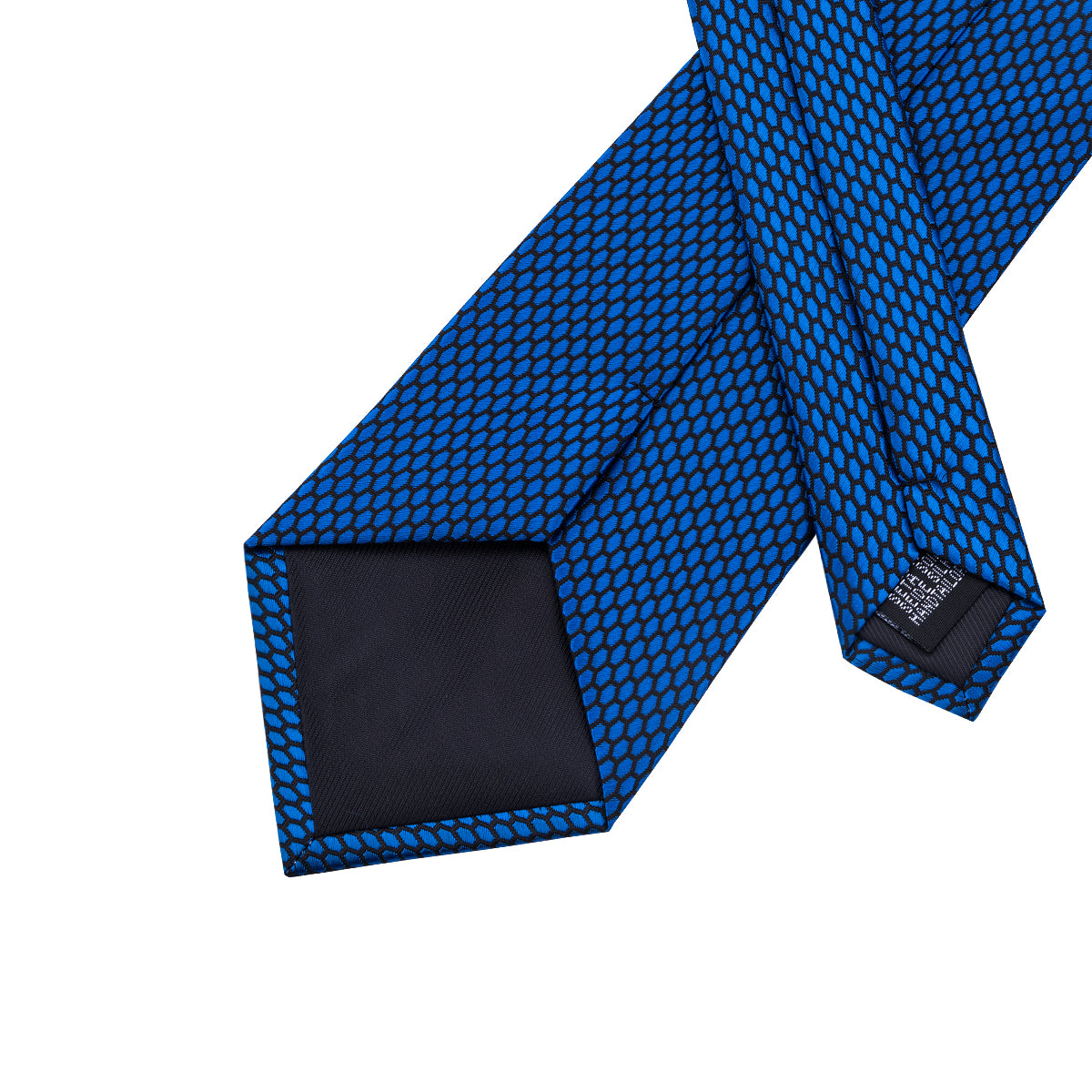 Navy-Blue Geometric Polka Dot Tie Pocket Square Cufflinks Set