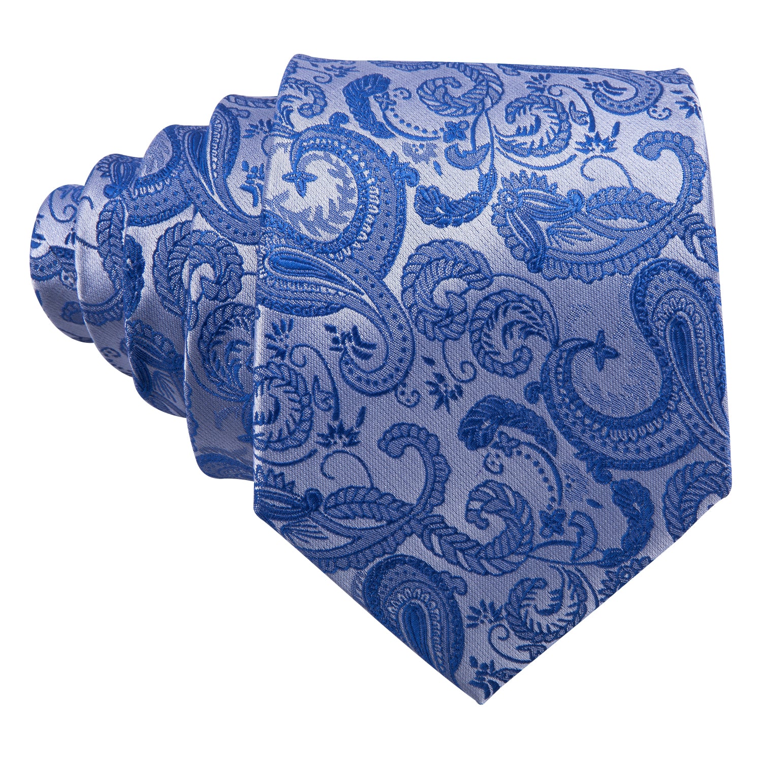  Blue Tie Essential Blue Paisley Tie Pocket Square Cufflinks Set