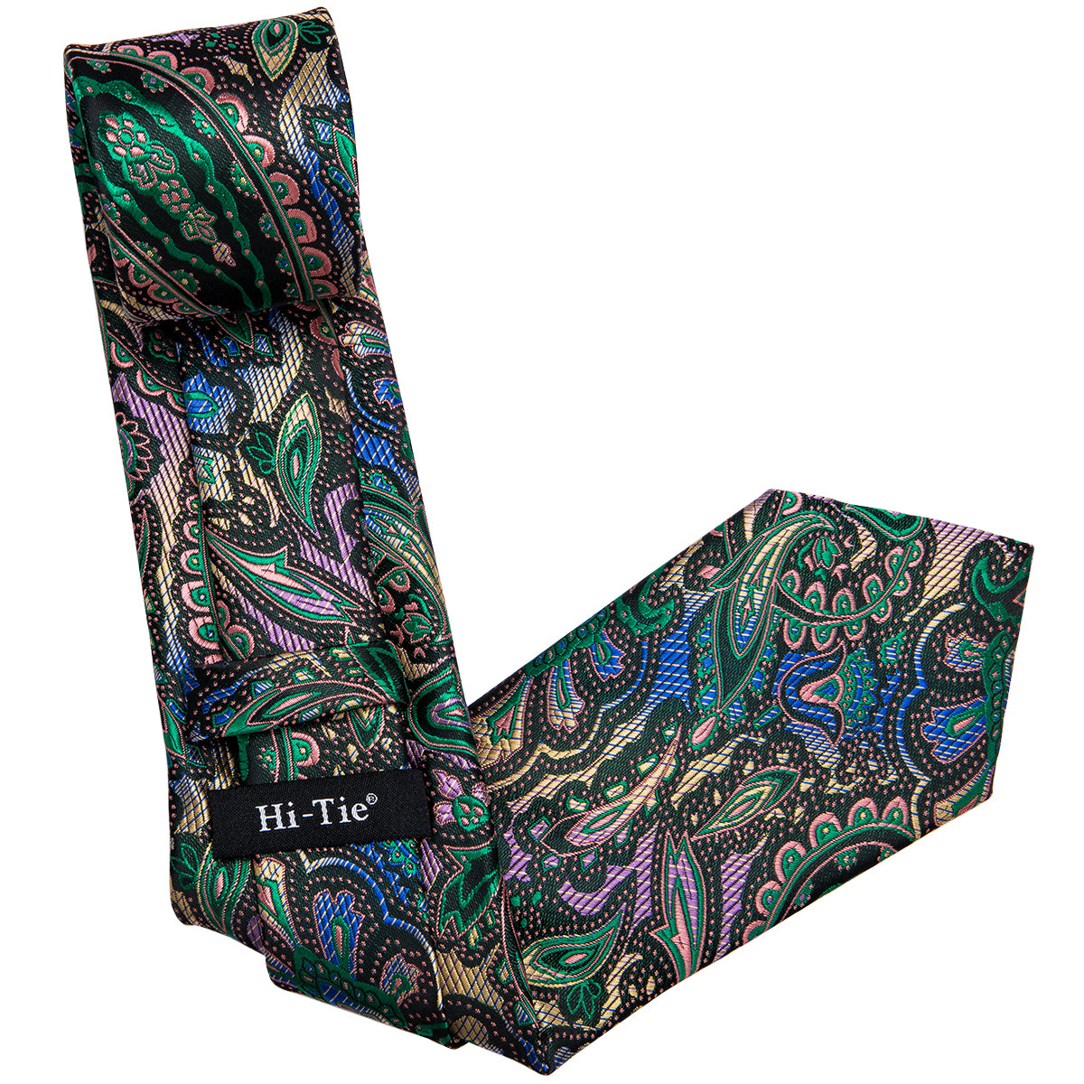 Green necktie  paisley pattern ties