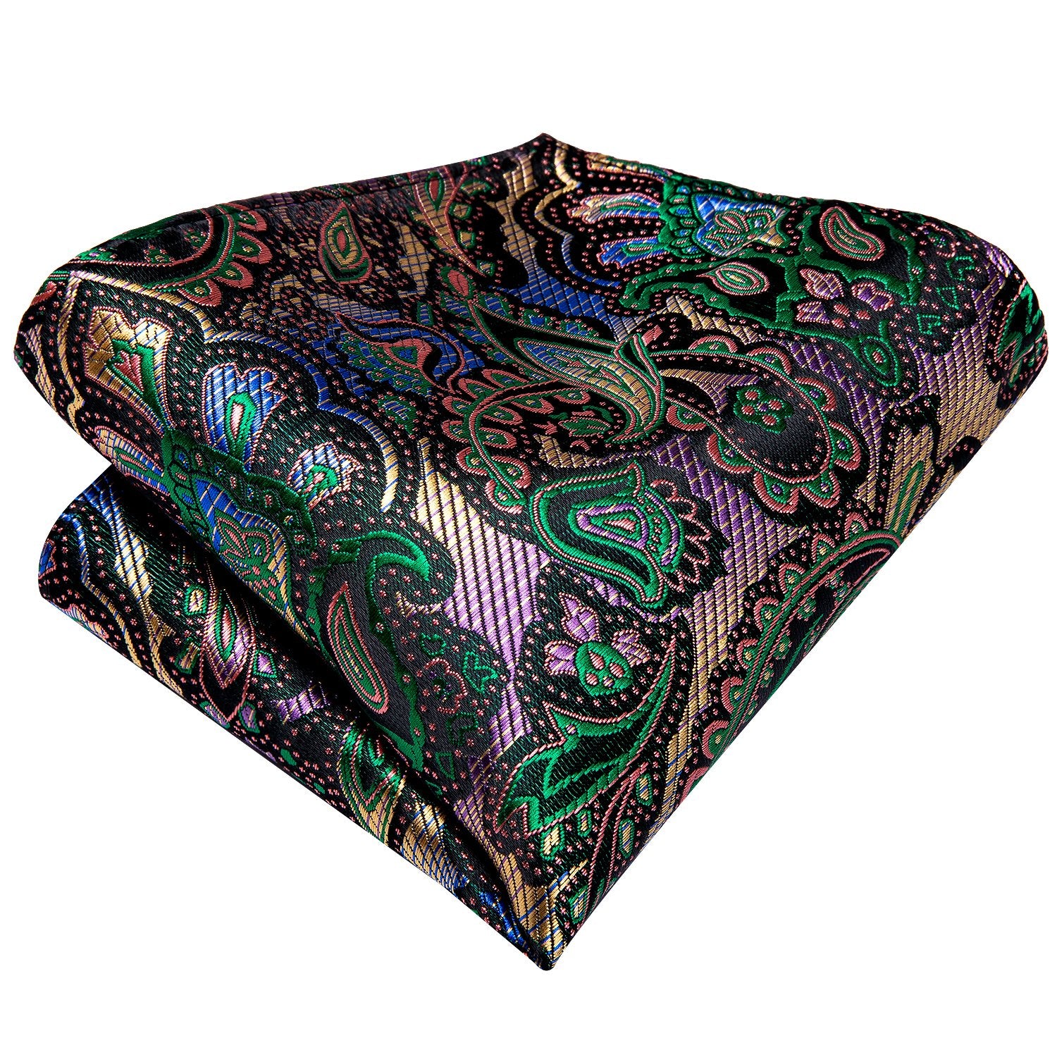 green purple Orange paisley men's necktie 