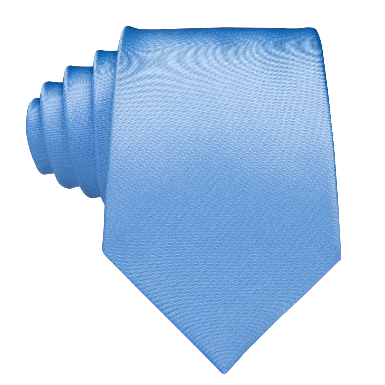 Baby Blue Plain Silk Necktie Pocket Square Cufflinks Set