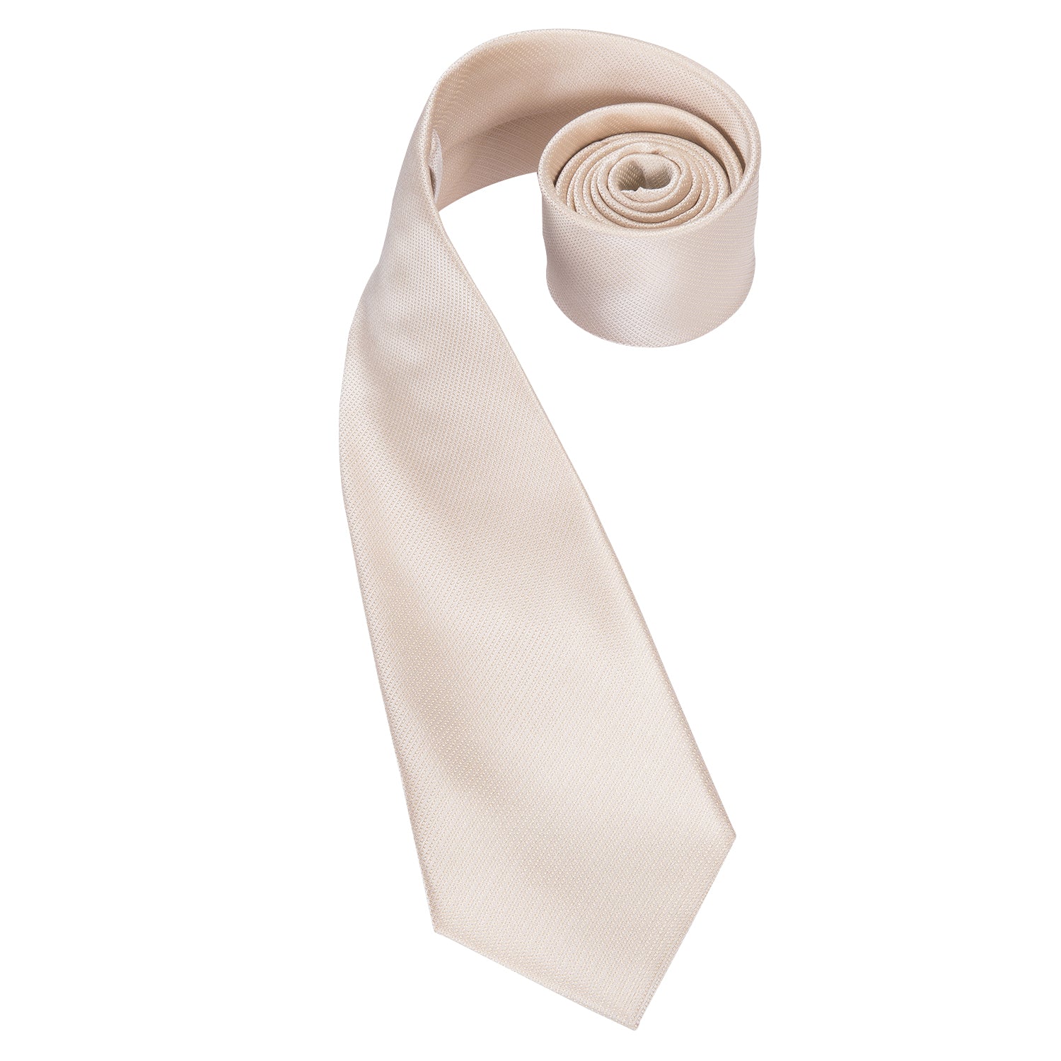  Silk Ties Ivory Beige Solid Necktie Pocket Square Cufflinks Set