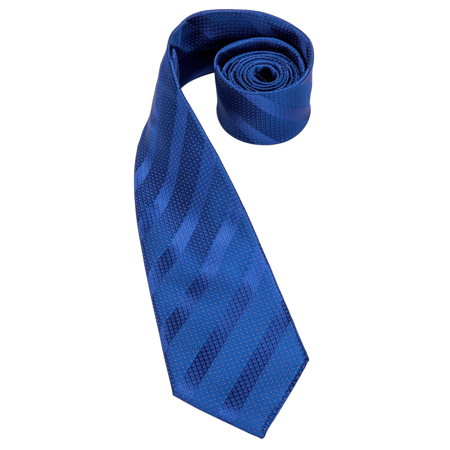 Blue Ties Striped Men's Necktie Pocket Square Cufflinks Set