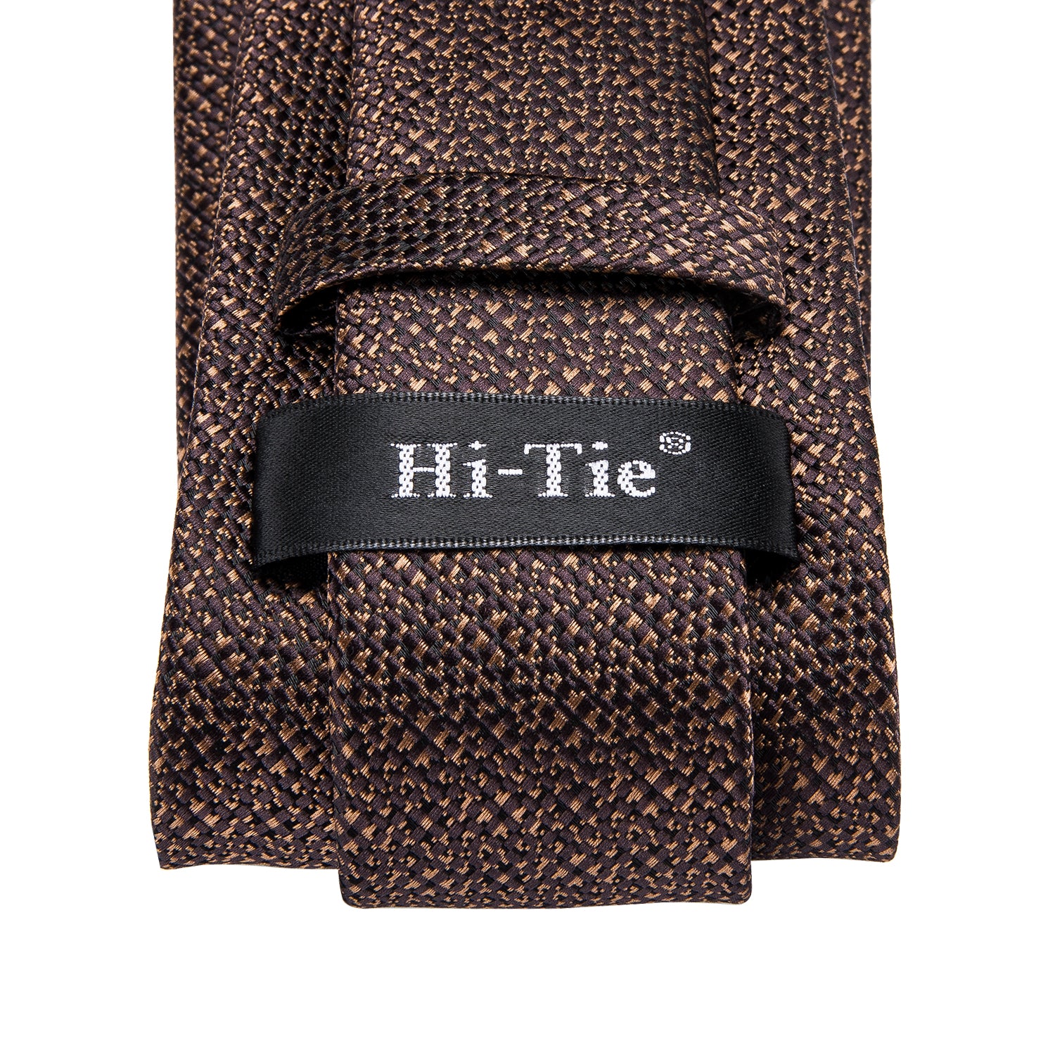 Men's Must-Have Brown Solid Tie Pocket Square Cufflinks Set