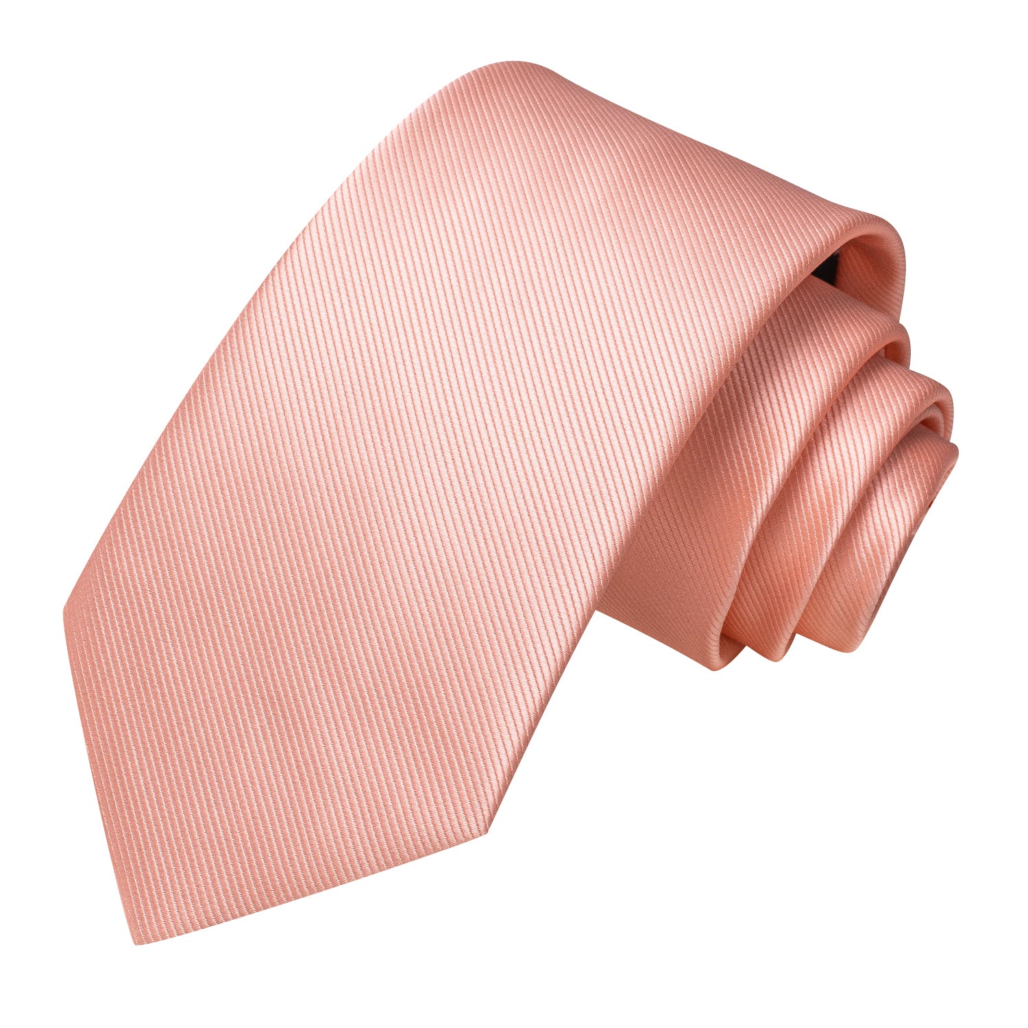 $9.99 Coral Pink Solid Tie Pocket Square Cufflinks Set