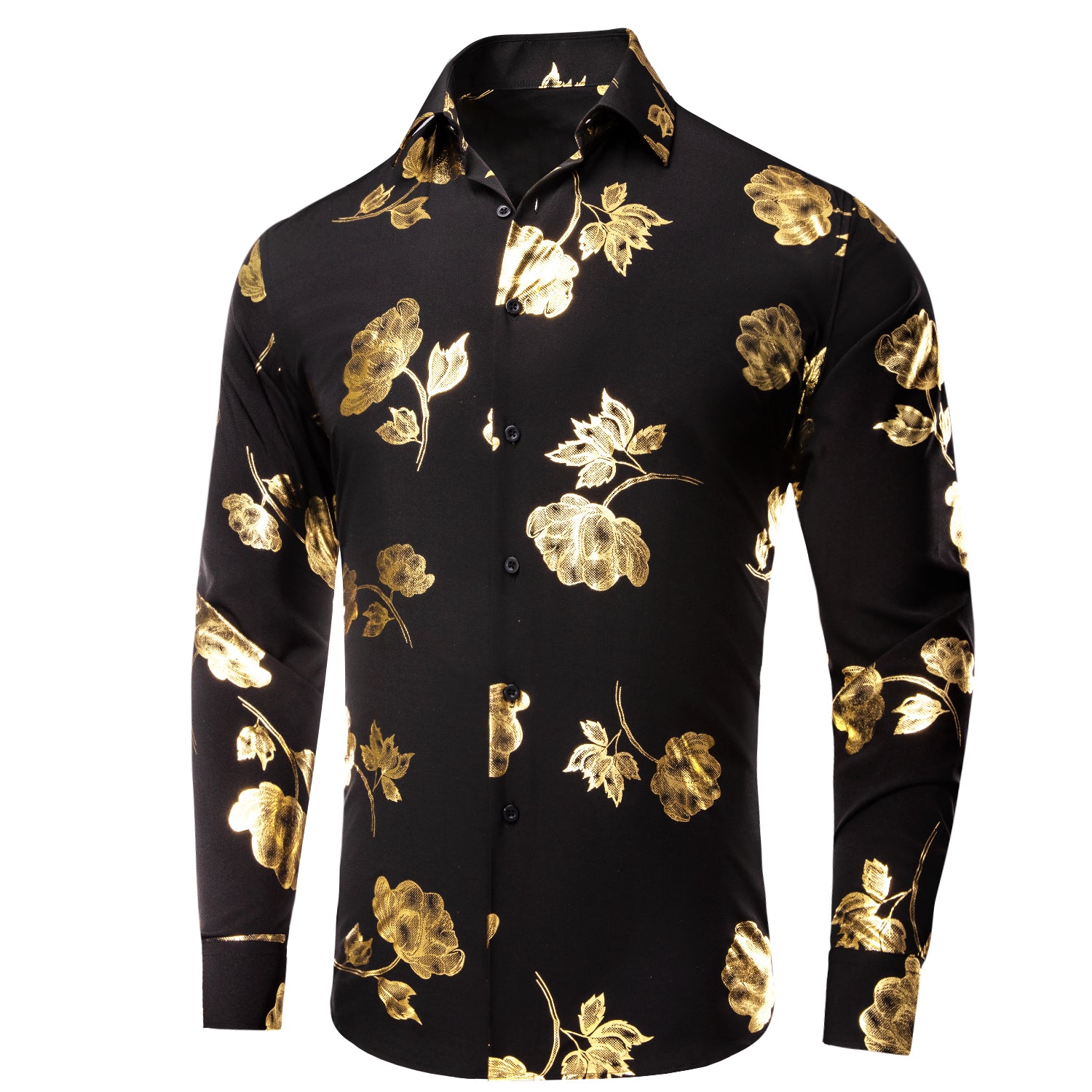 Black and gold long sleeve shirt sale