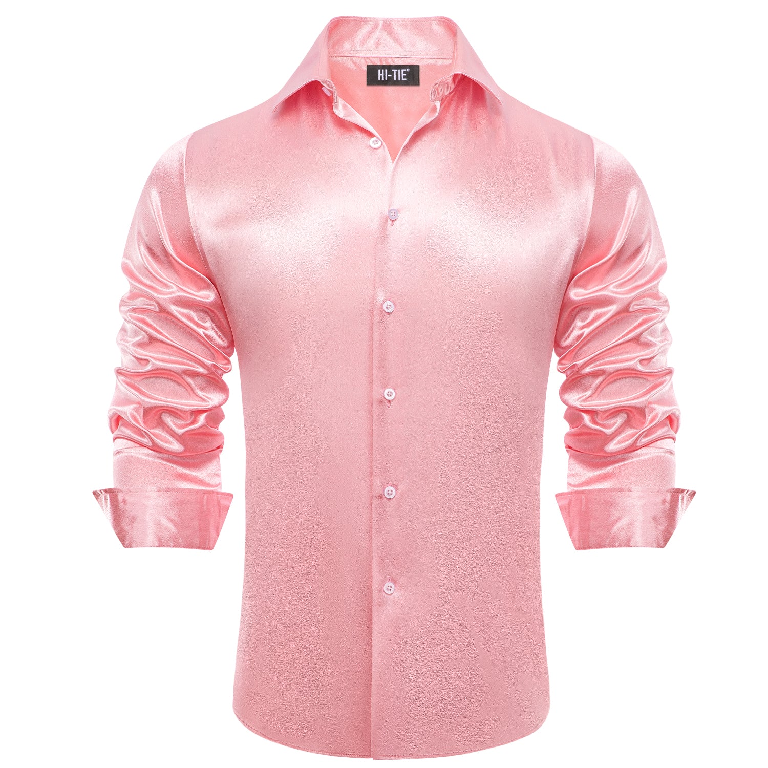 Pink best sale satin shirt