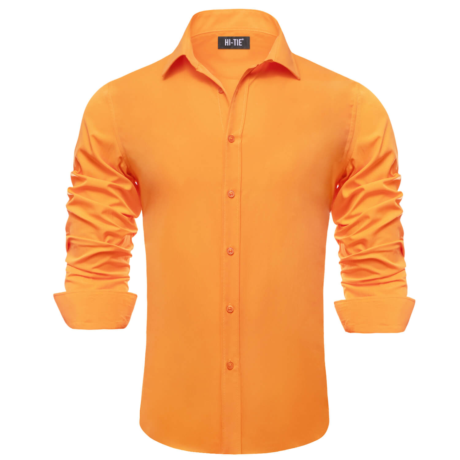 Orange button up dress shirt best sale