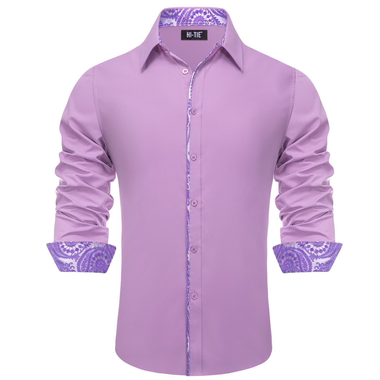 Hi Tie Button Down Shirt Plum Purple MediumSlate Jacquard Collar Solid Shirt M