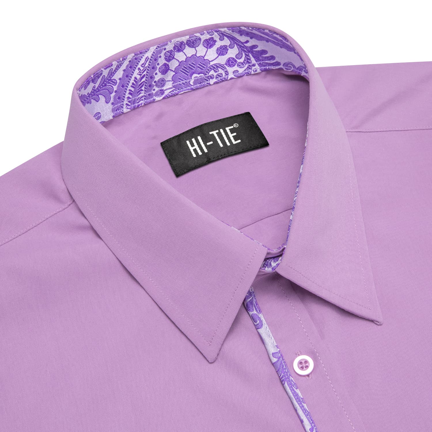 Hi-Tie Button Down Shirt Plum Purple MediumSlate Jacquard Collar Solid