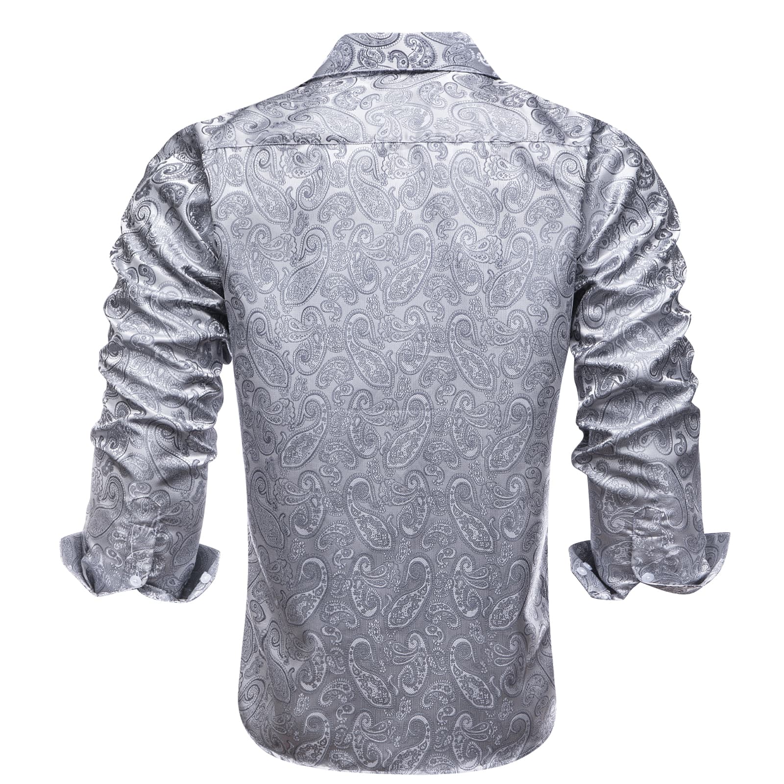 Silver Grey Paisley Winsdor Collar Mens Shirt