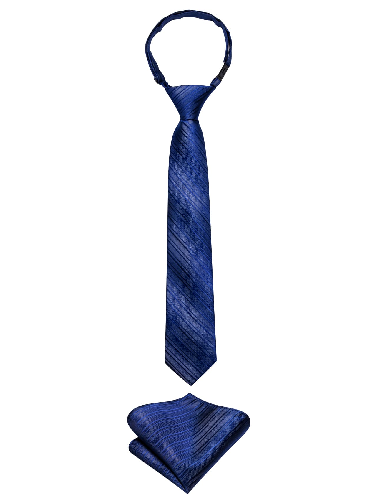 Dark Slate Blue Boys Necktie Pre-tied Adjustable Tie Hanky Set