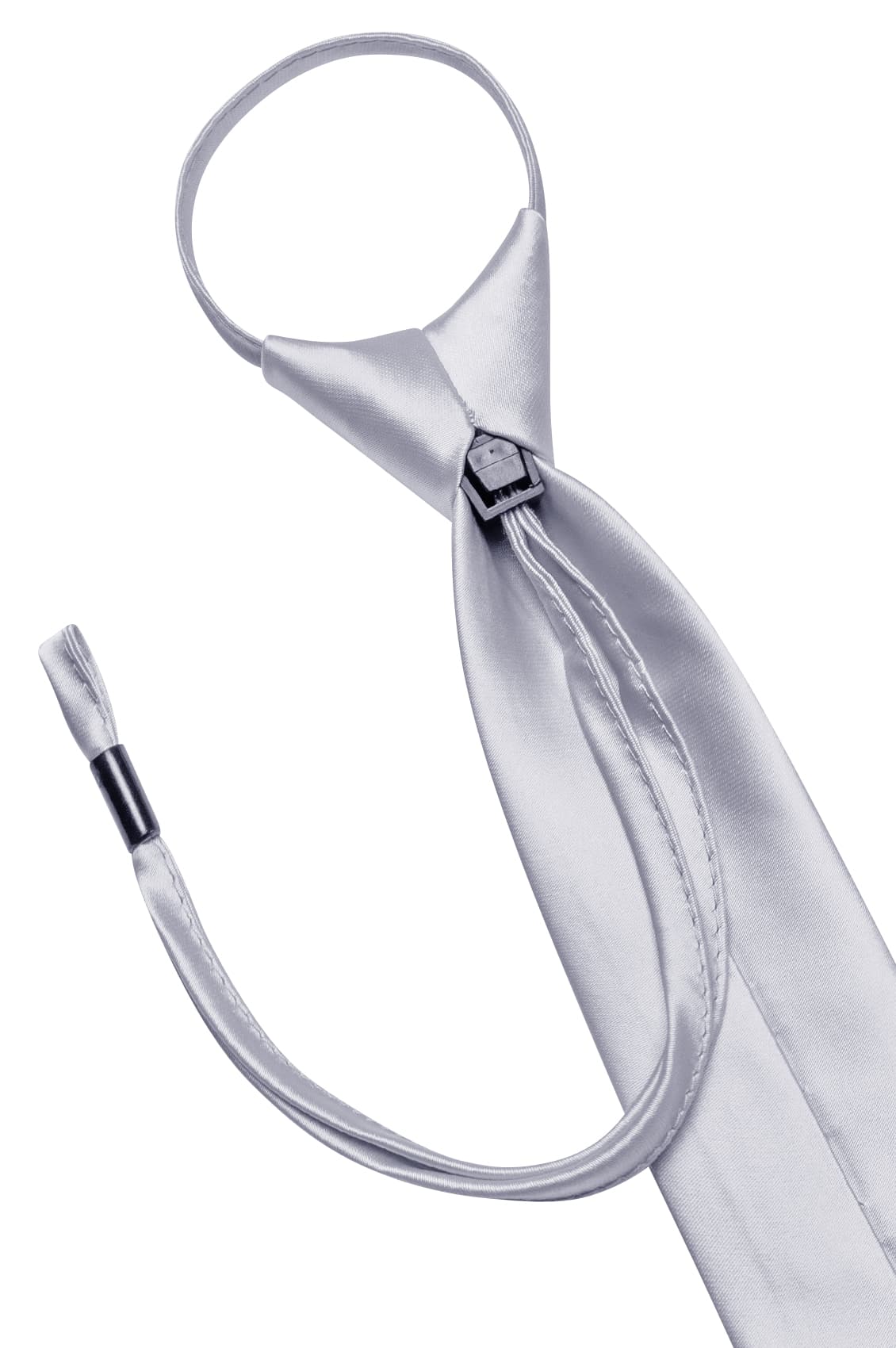 White Satin Zipper Tie Men Wedding Necktie Hanky Cufflinks Set