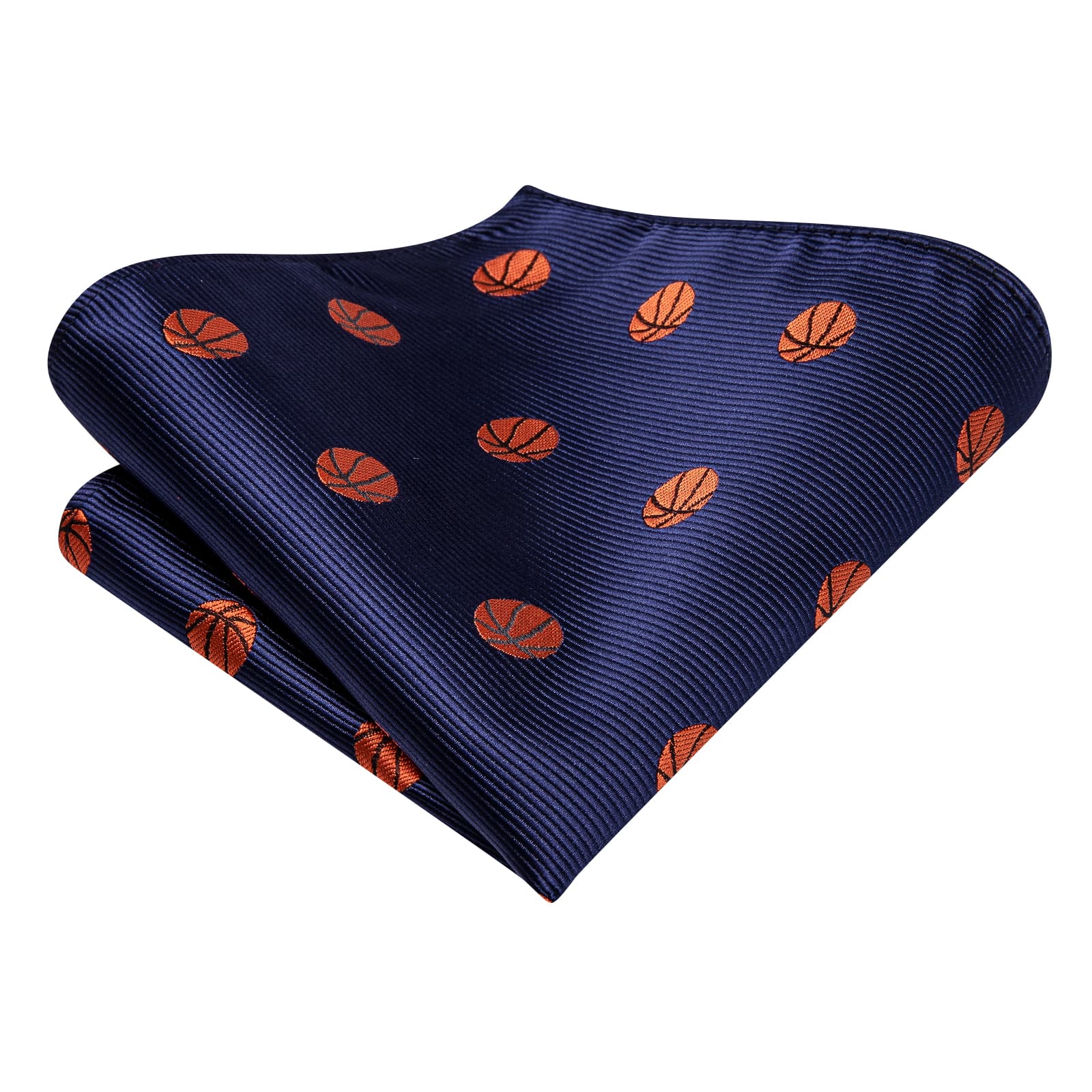 Hi-Tie Deep Blue Novelty Baseball Pattern Silk Mens Tie Handkerchief Cufflinks Set