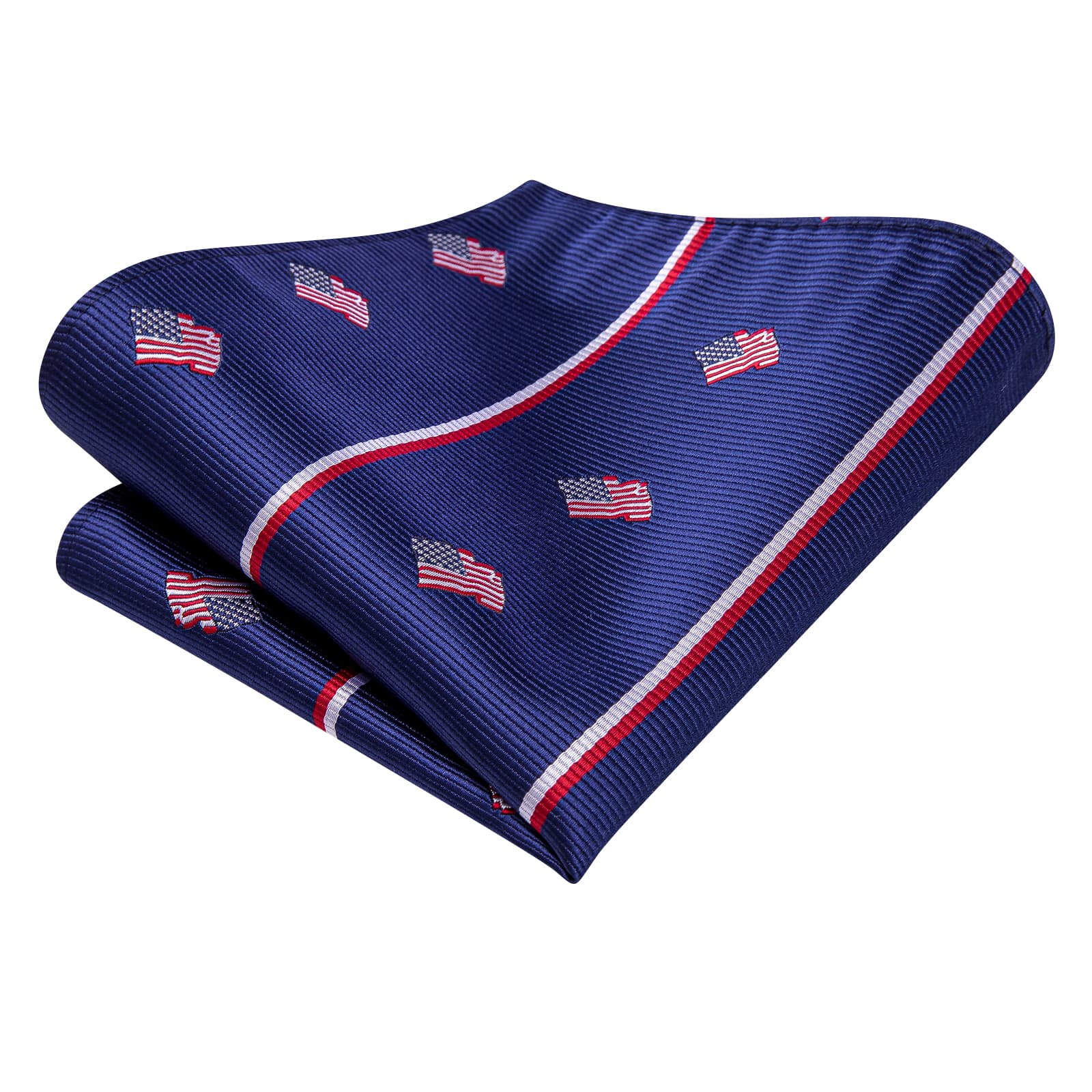 American Flag Pattern Festival Red White Stripes Blue Tie Set