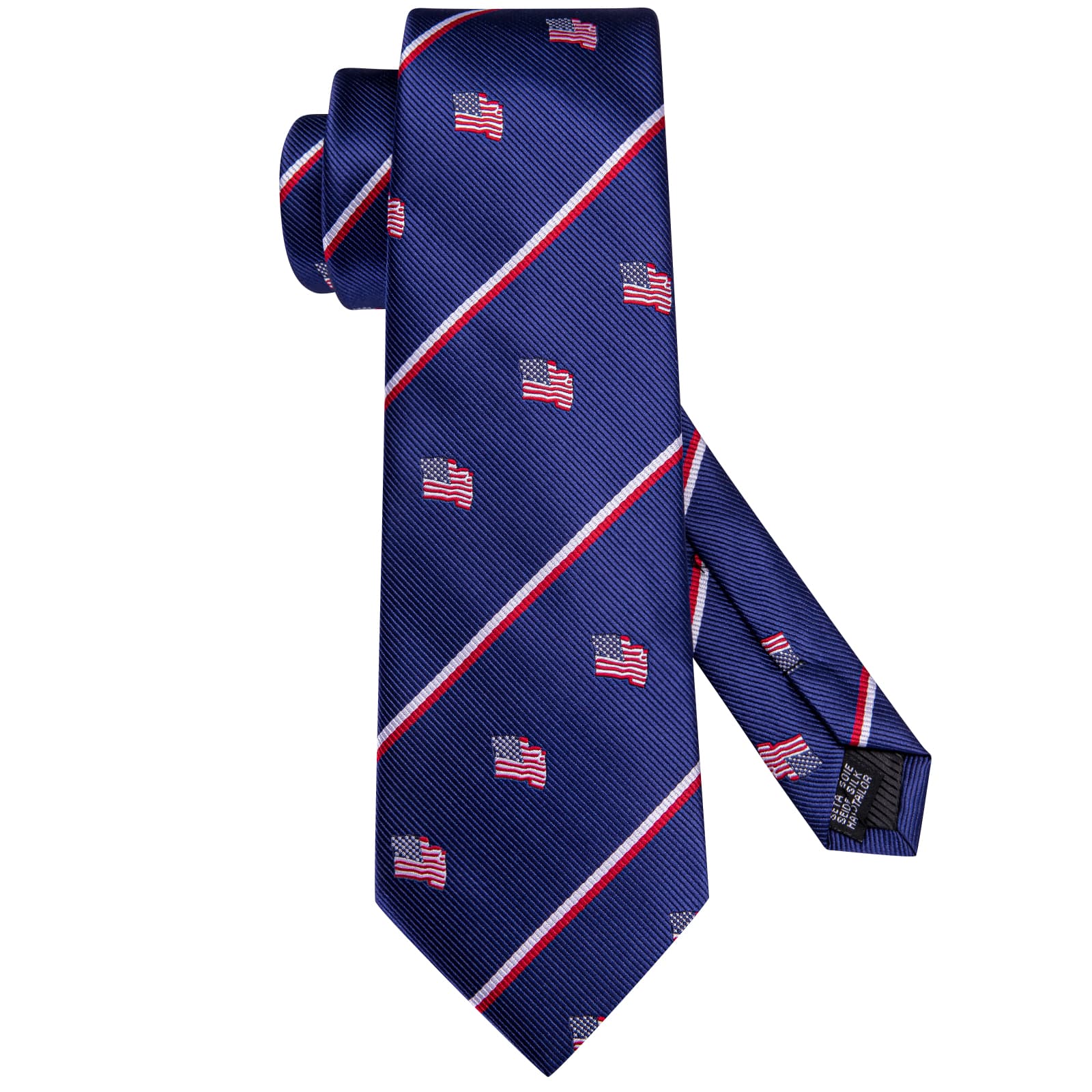 American Flag Pattern Festival Red White Stripes Blue Tie Set