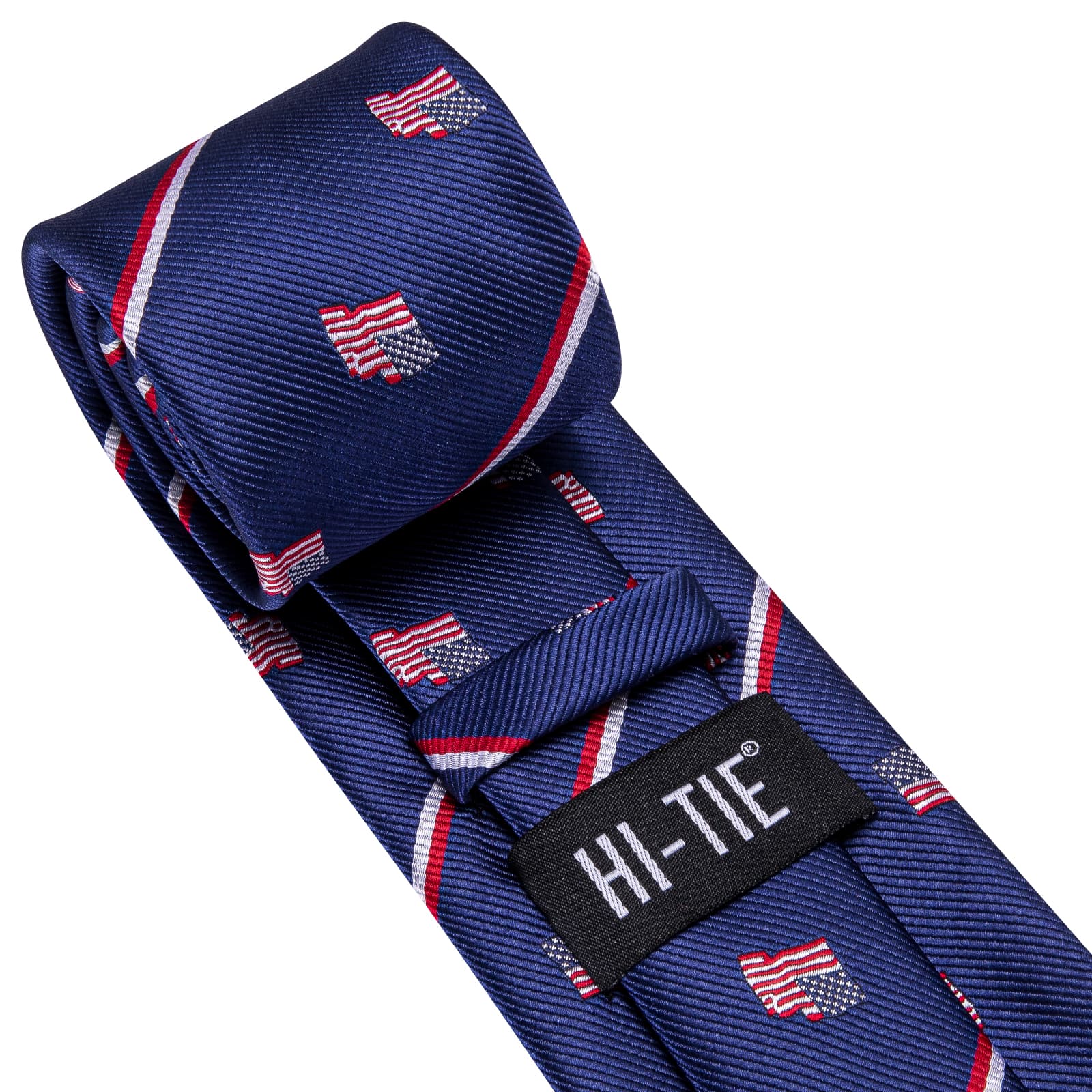 American Flag Pattern Festival Red White Stripes Blue Tie Set