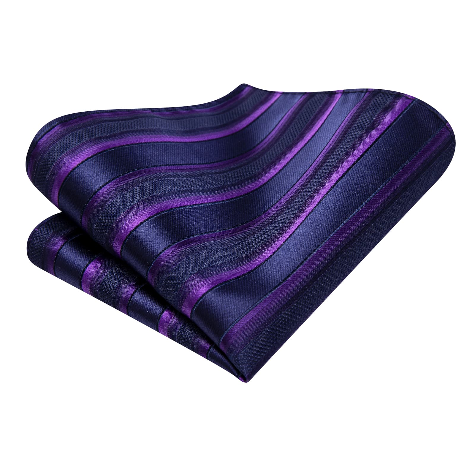 Striped Tie Purple Orange Blue Jacquard Stripe Men Necktie Set