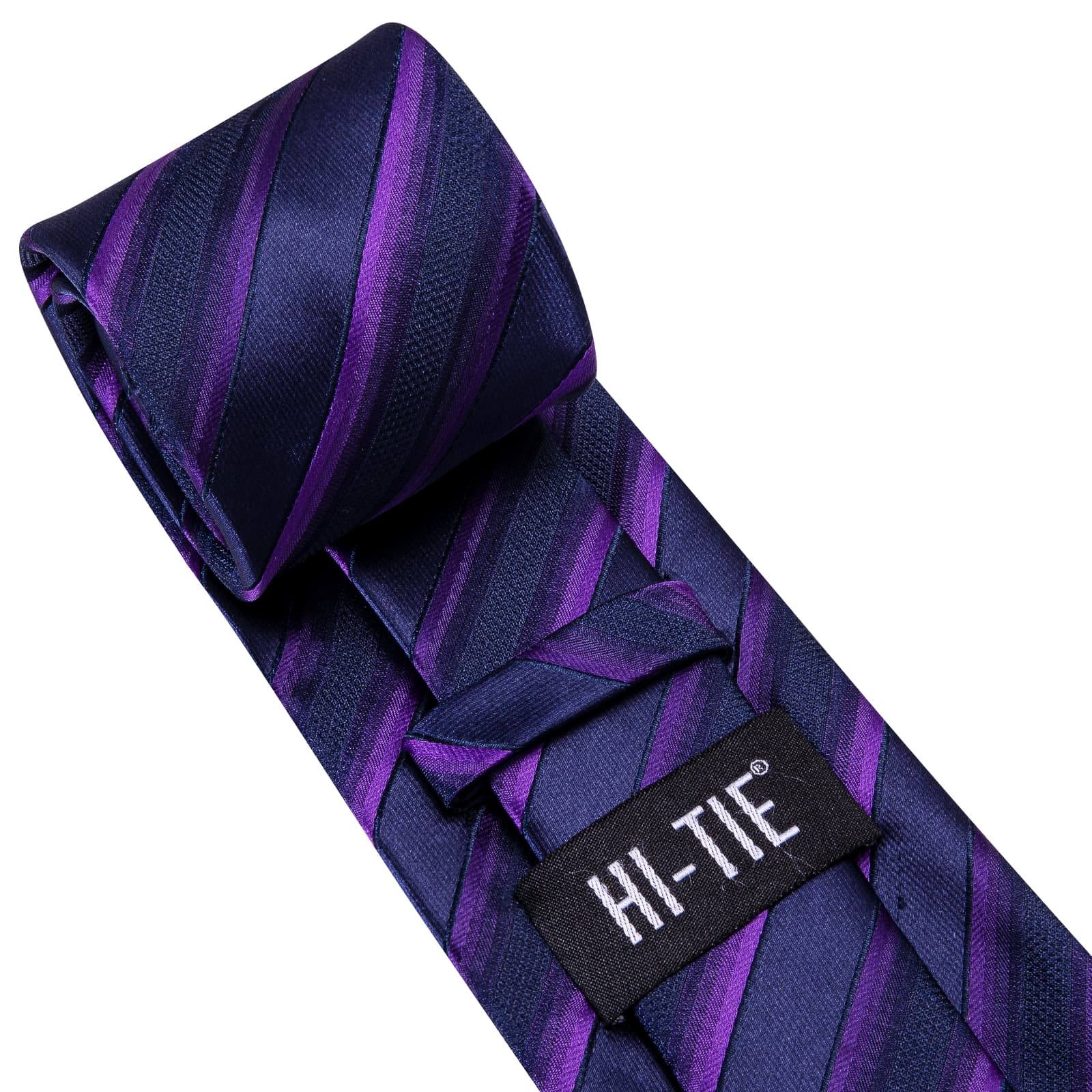 Striped Tie Purple Orange Blue Jacquard Stripe Men Necktie Set