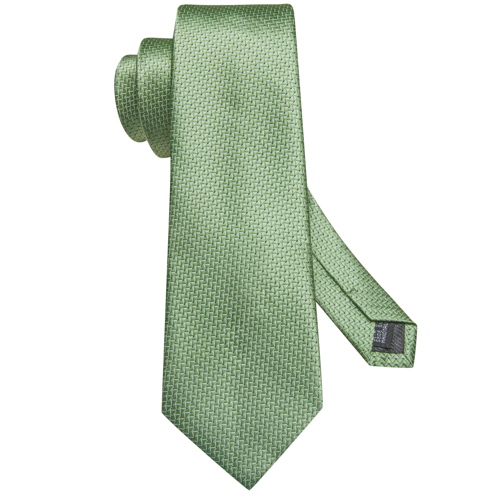 Light Green Necktie Asparagus Geometric Tie Hanky Cufflinks Set