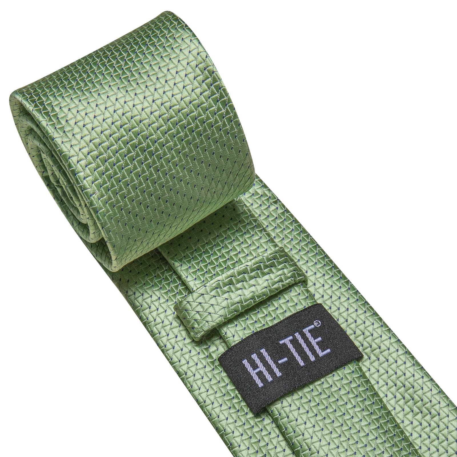 Light Green Necktie Asparagus Geometric Tie Hanky Cufflinks Set