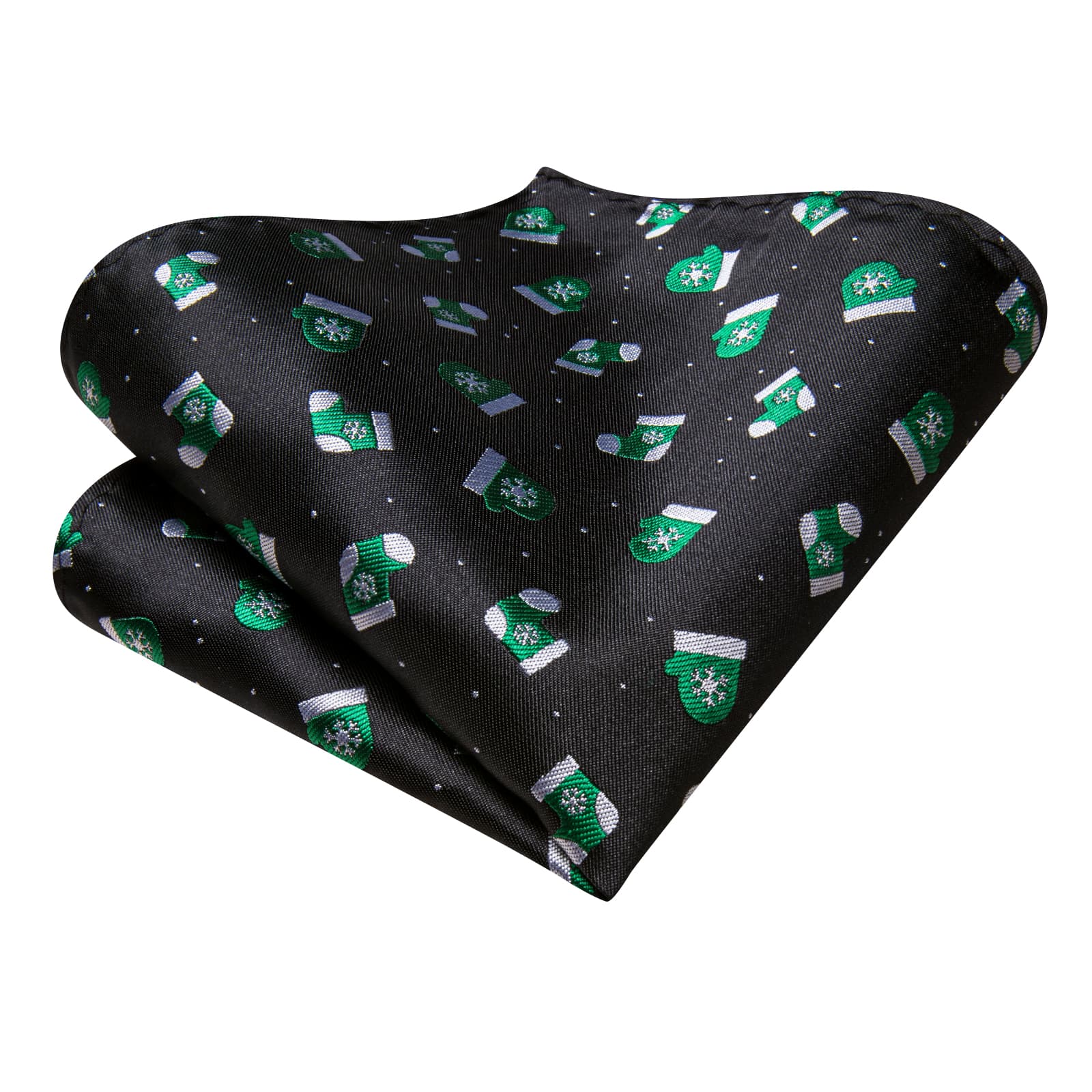 Black Necktie Novelty Socks Pattern Men Tie Hanky Cufflinks Set