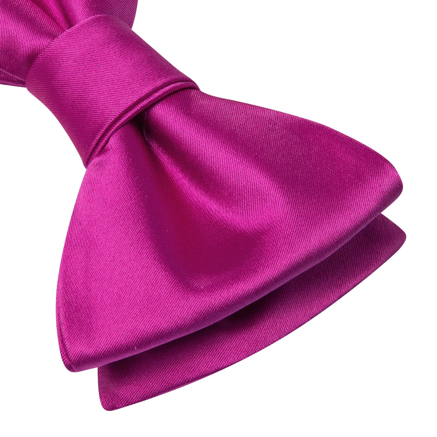 Mens Tie Deep PInk Solid Self-Tied Bowtie Hanky Cufflinks Set