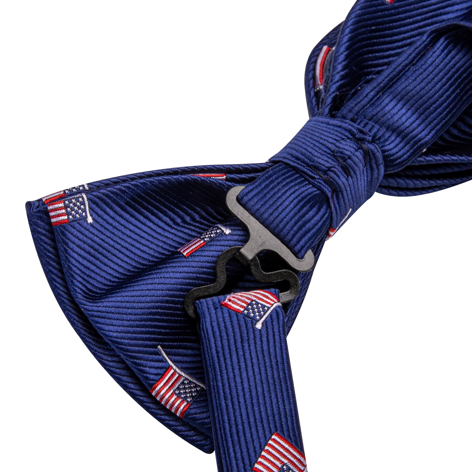 Royal Blue Bowtie American Flag Pattern Tie Hanky Cufflinks Set