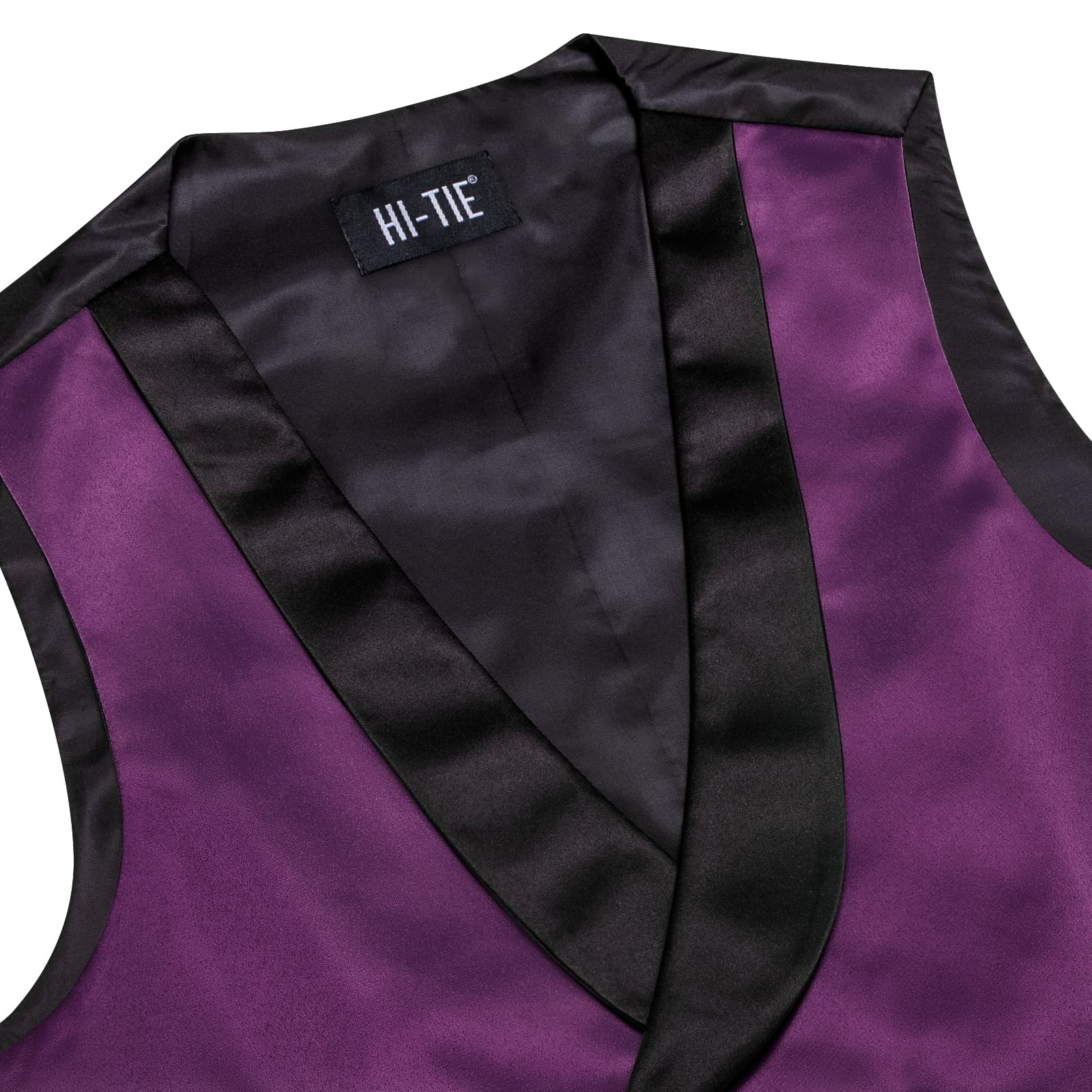 Palatinate Purple Double Breasted Black Shawl Lapel Waistcoat