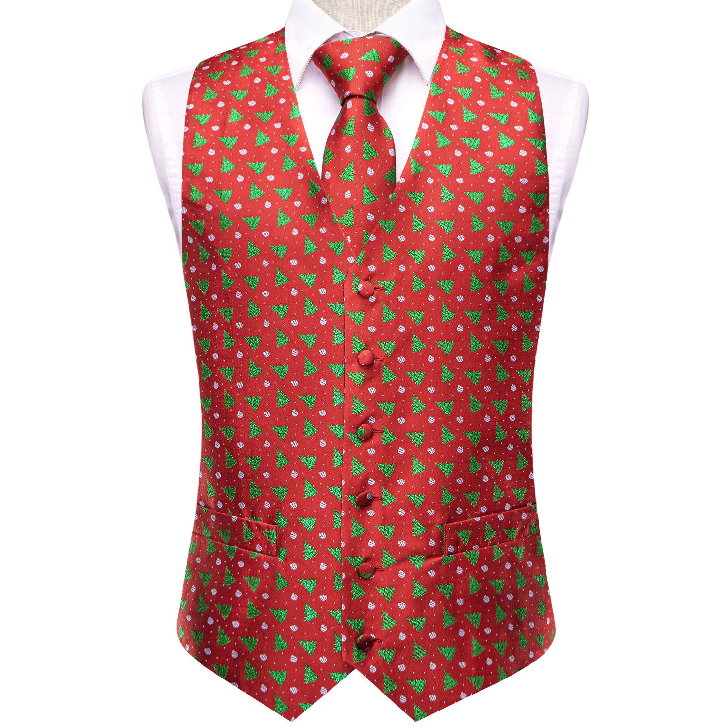 Mens red sale christmas vest