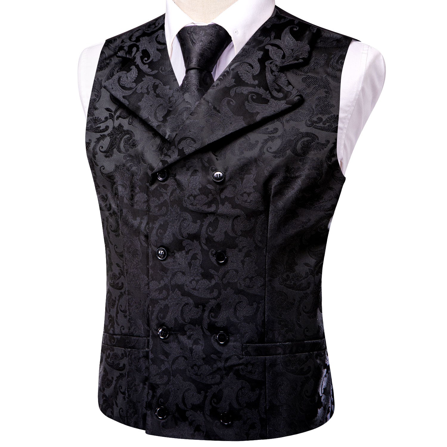 Mens black paisley on sale vest