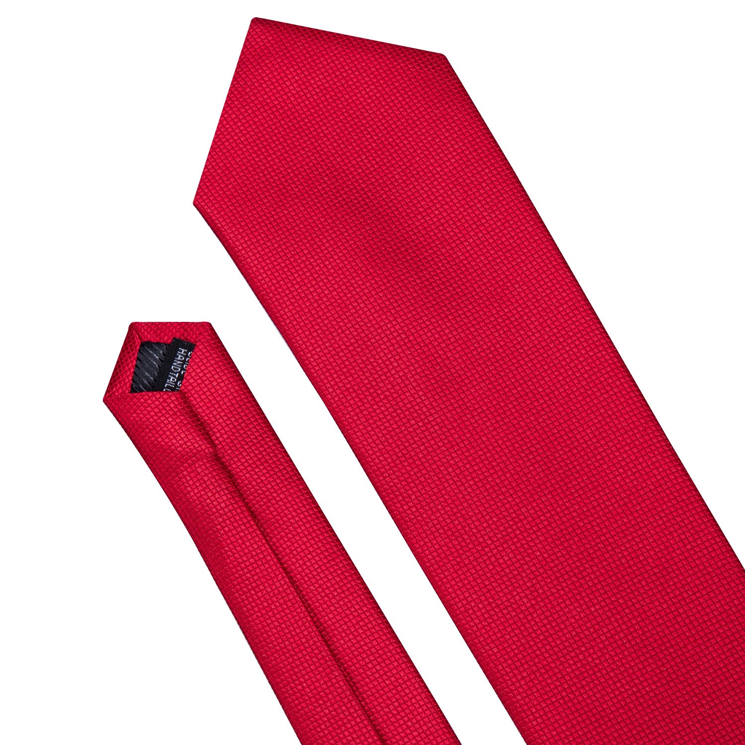 Solid Red Necktie Pocket Square Cufflinks Set for Men