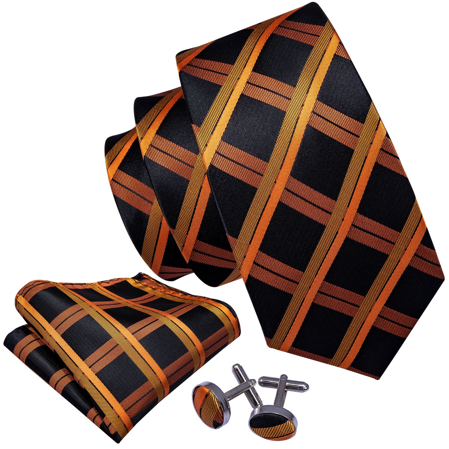 black and orange ties