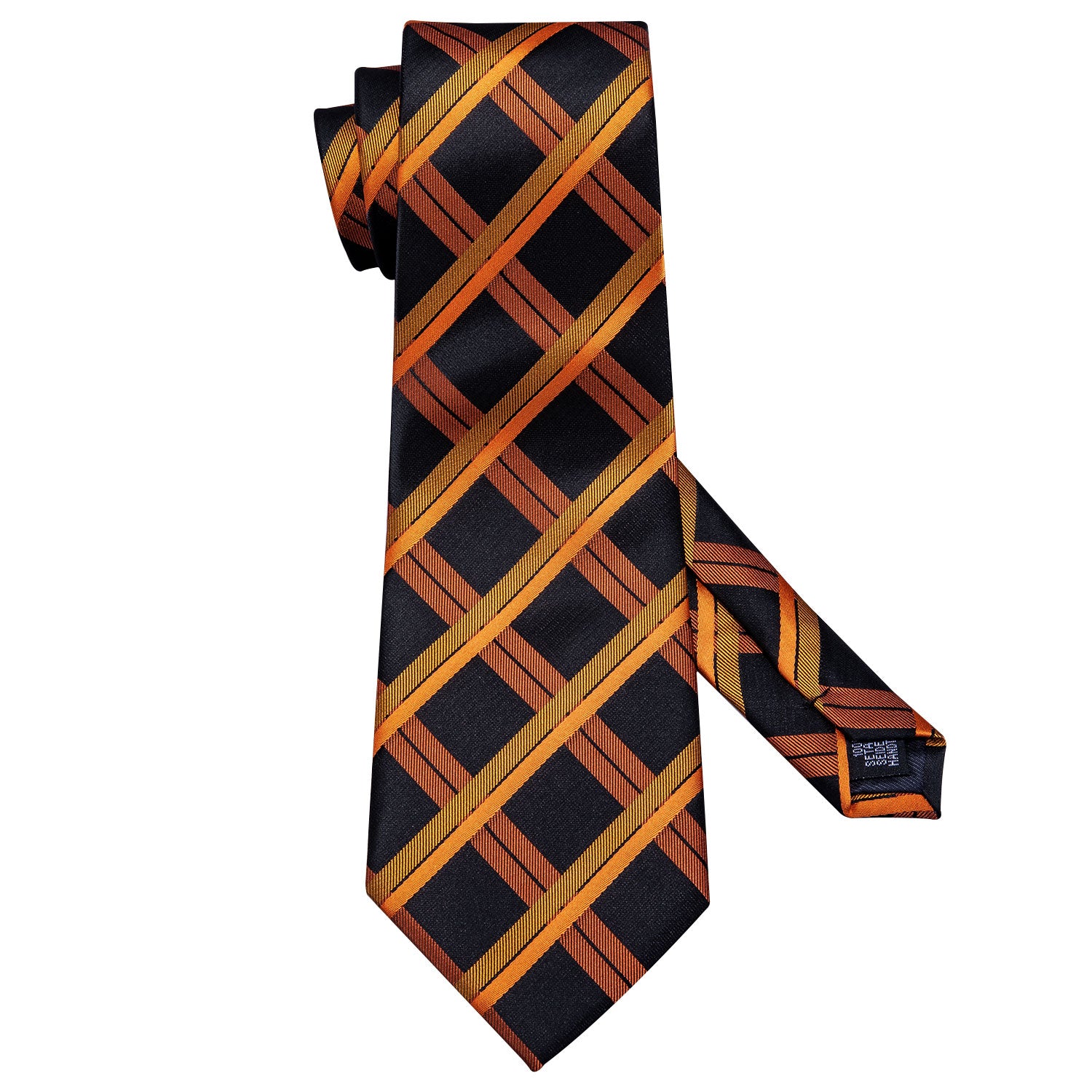 black and orange striped tie