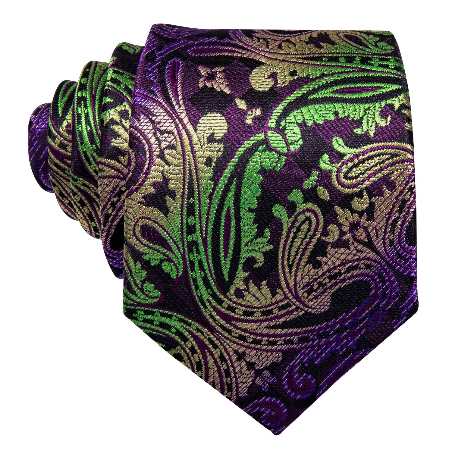 Colorful Men's Jacquard Paisley Tie Pocket Square Cufflinks Set