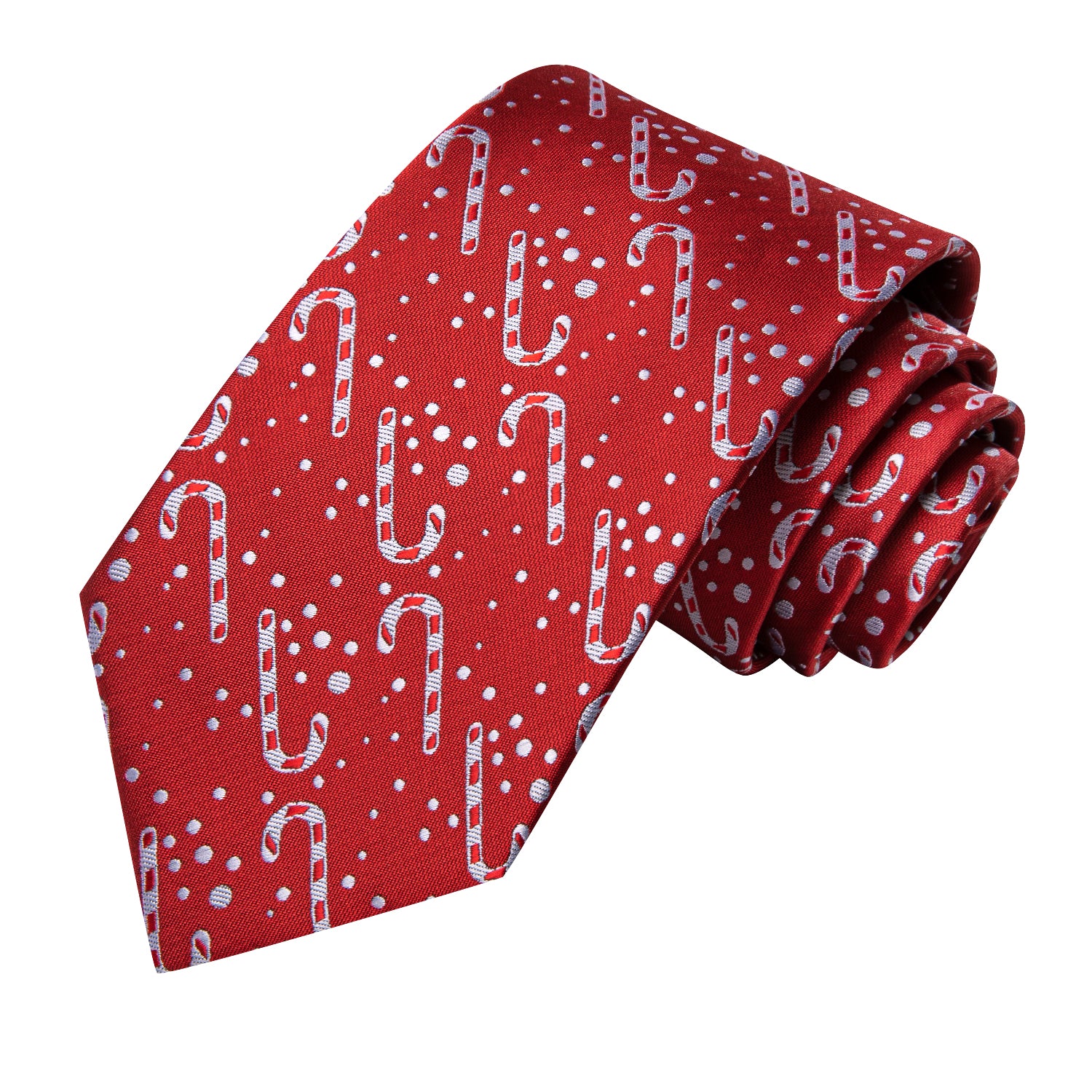  Red White Dot Crutches Neck Tie Pocket Square Cufflinks Set