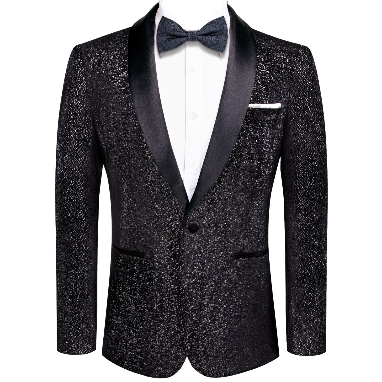 Velvet Blazer Black Formal Wedding Suit Shawel Lapel Men's Top