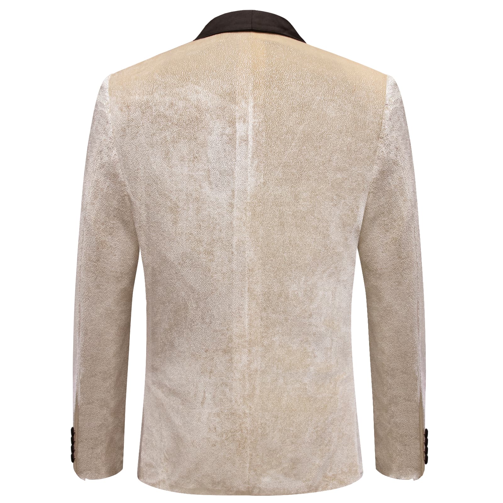  Velvet Blazer Beige Formal Wedding Suit Shawl Lapel Men's Top