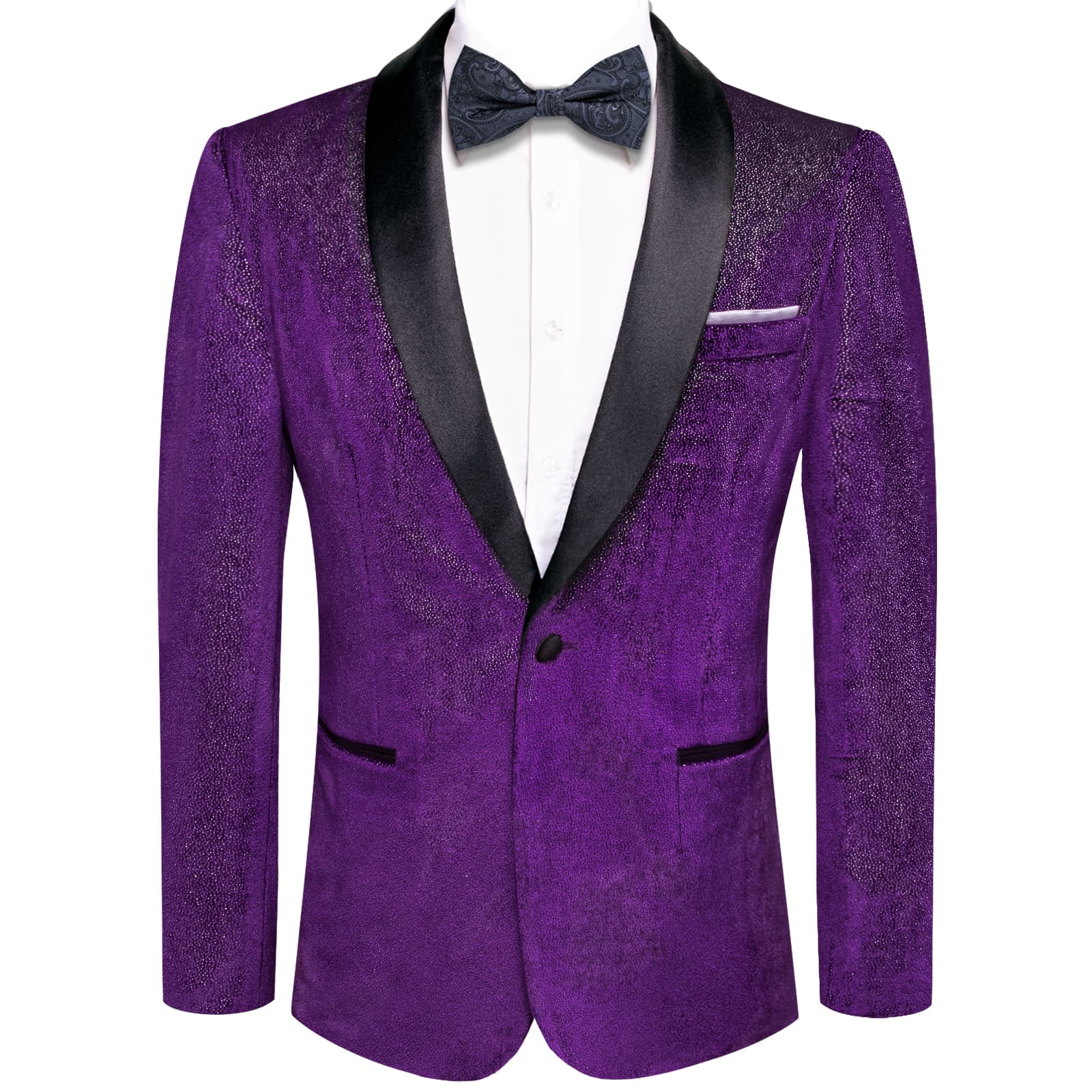 Velvet Blazer Purple Formal Wedding Suit Shawl Lapel Men's Top