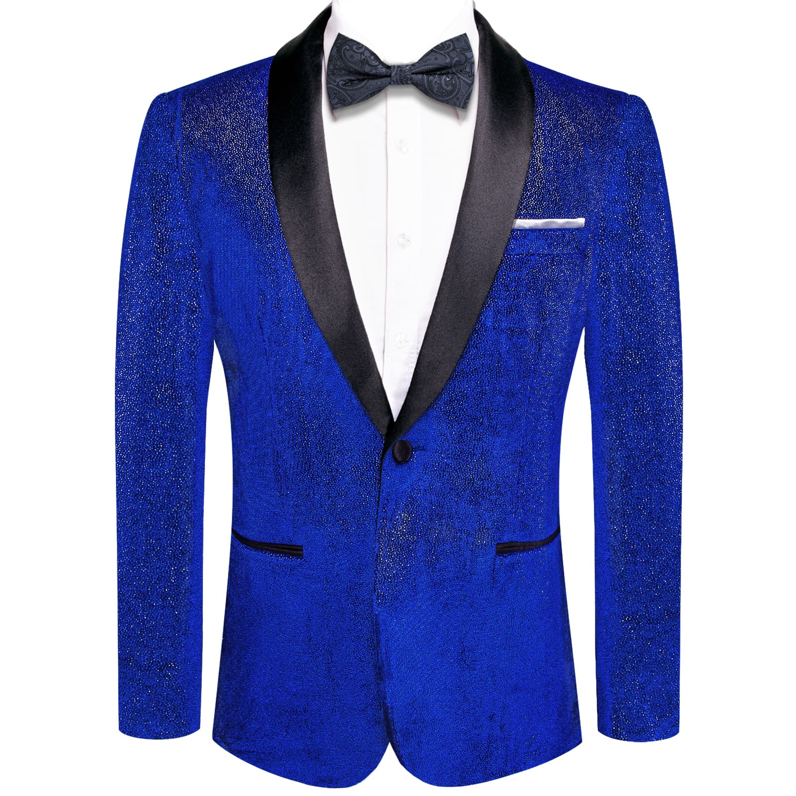 Velvet Blazer Blue Formal Wedding Suit Shawl Lapel Men's Top