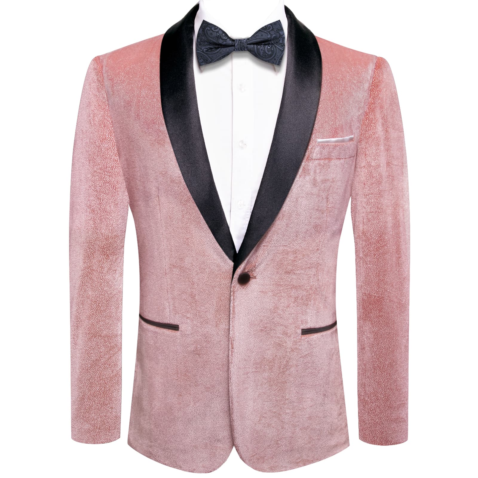 Velvet Blazer Pink Formal Wedding Suit Shawl Lapel Men's Top