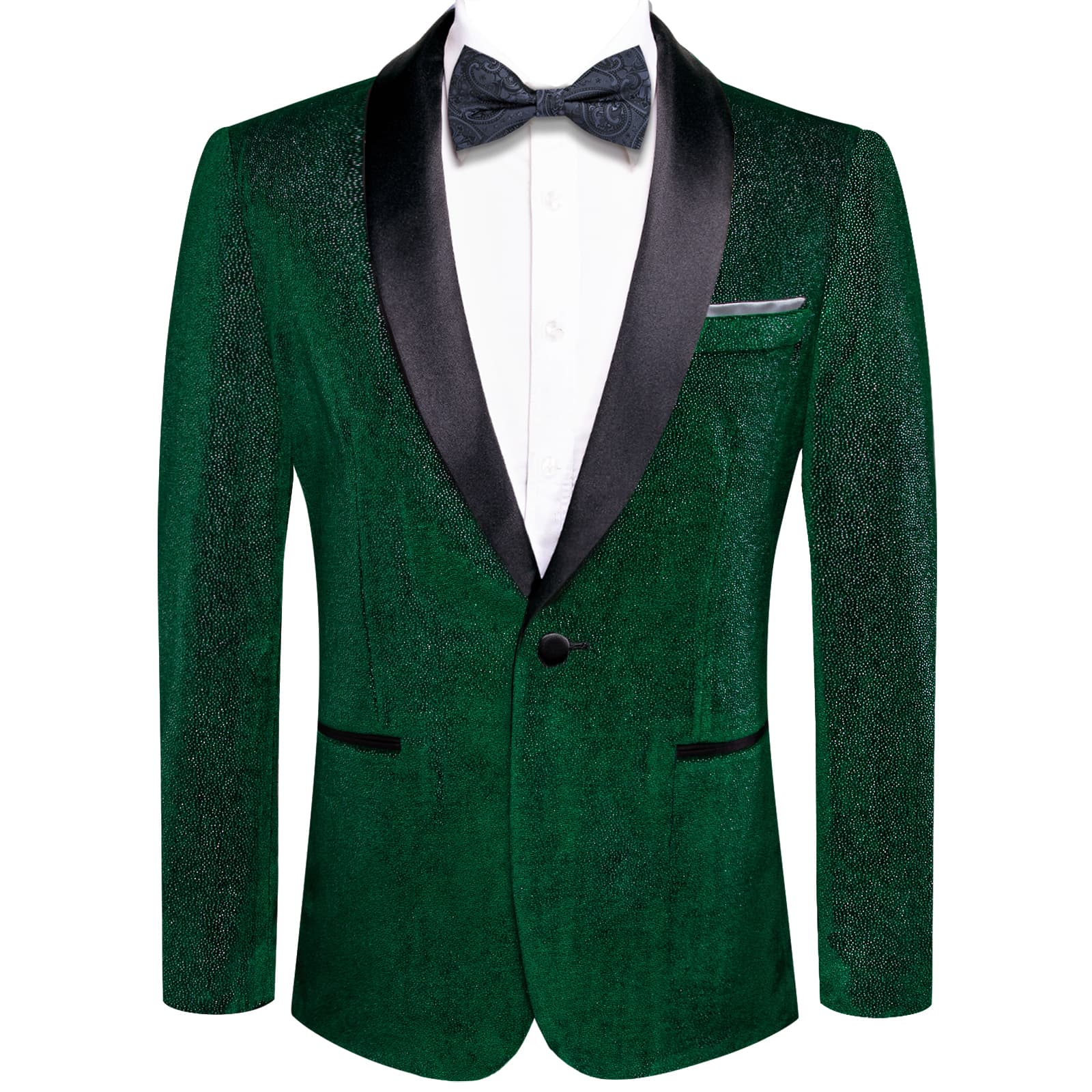 Velvet Blazer Green Formal Wedding Suit Shawl Lapel Men's Top